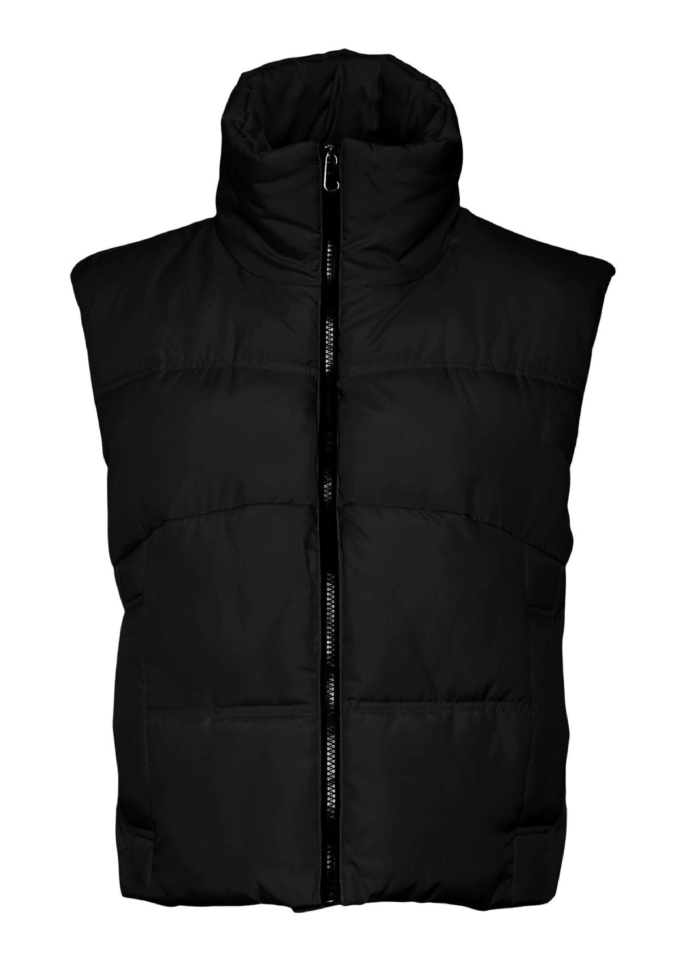 Klea Black High Neck Short Gilet