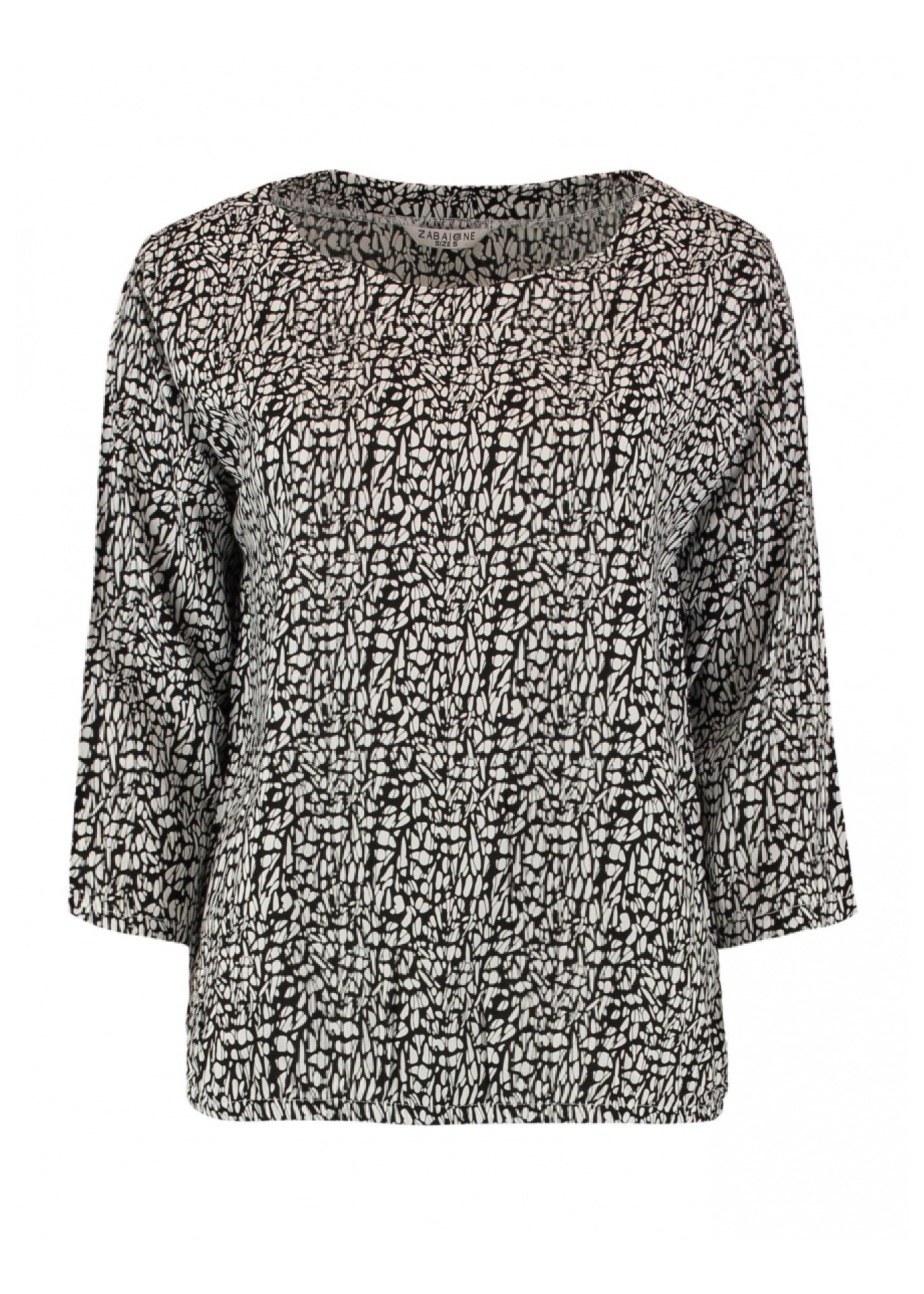 Janni Black Monochrome Print Top