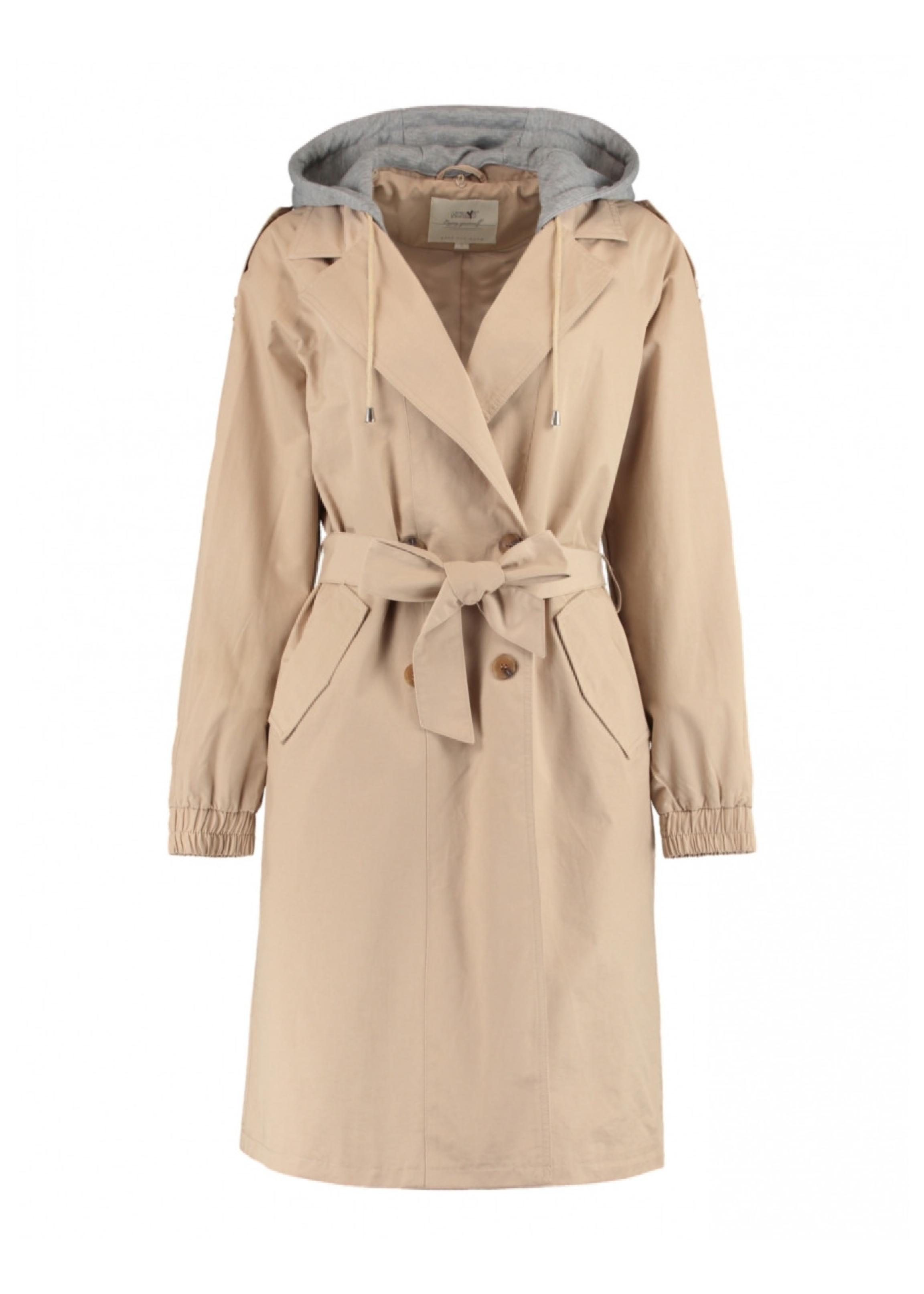 Rosalie Beige Hooded Trench Coat