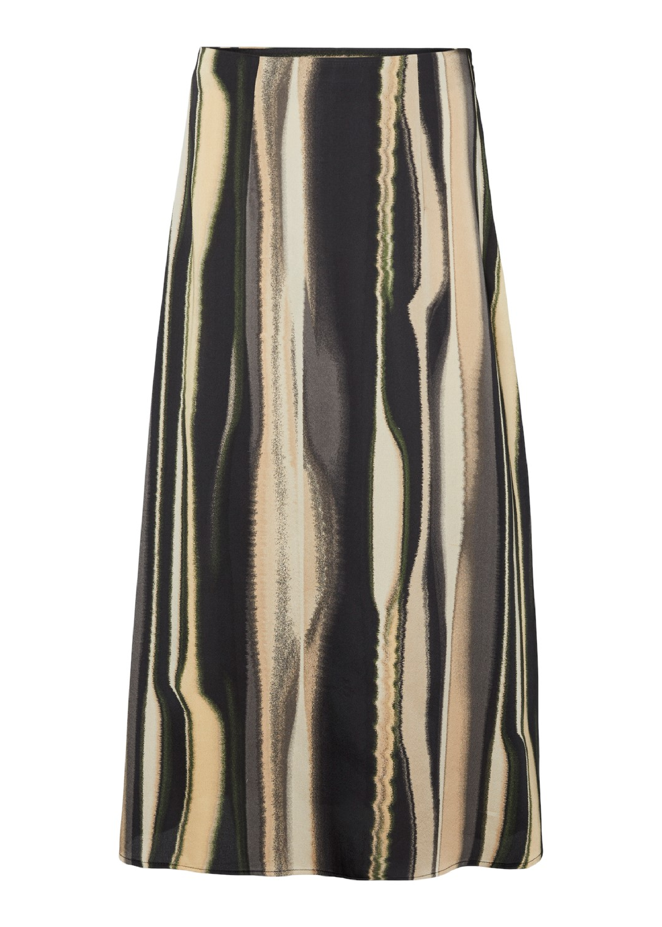 Tam Black Abstract Wave Maxi Skirt
