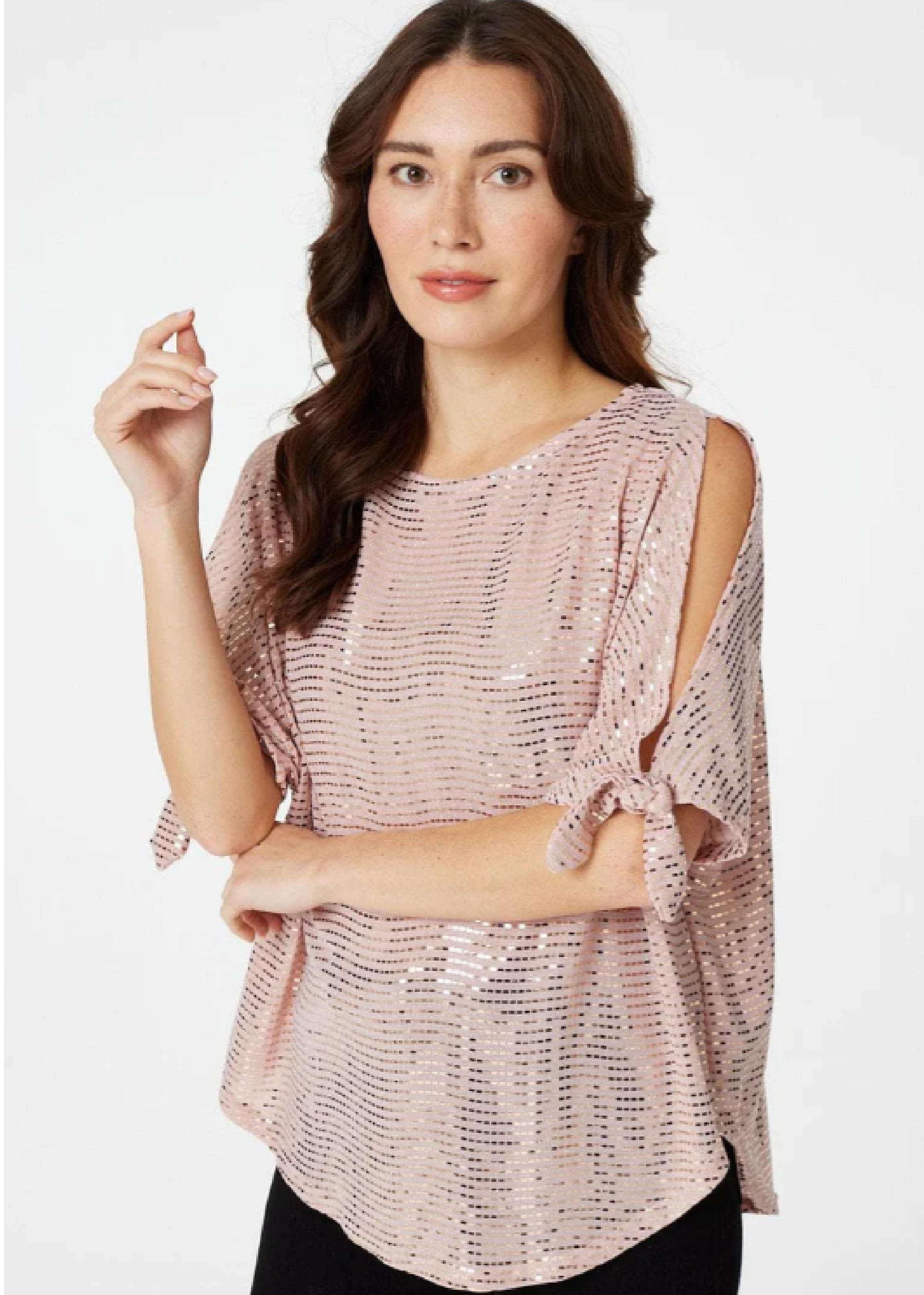 Malva Peach Cold Shoulder Party Top