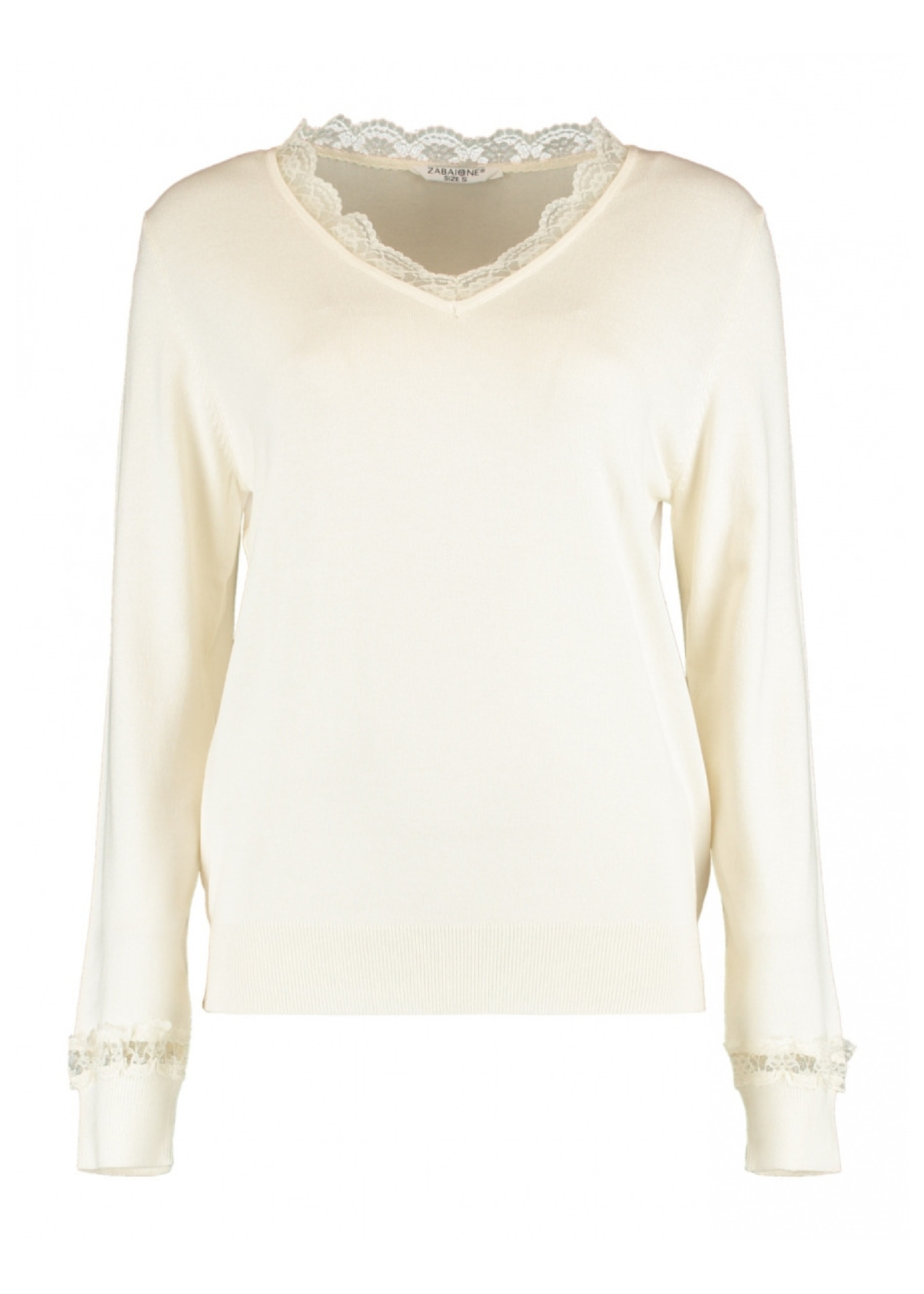 Antonella Offwhite Lace Detail Pullover