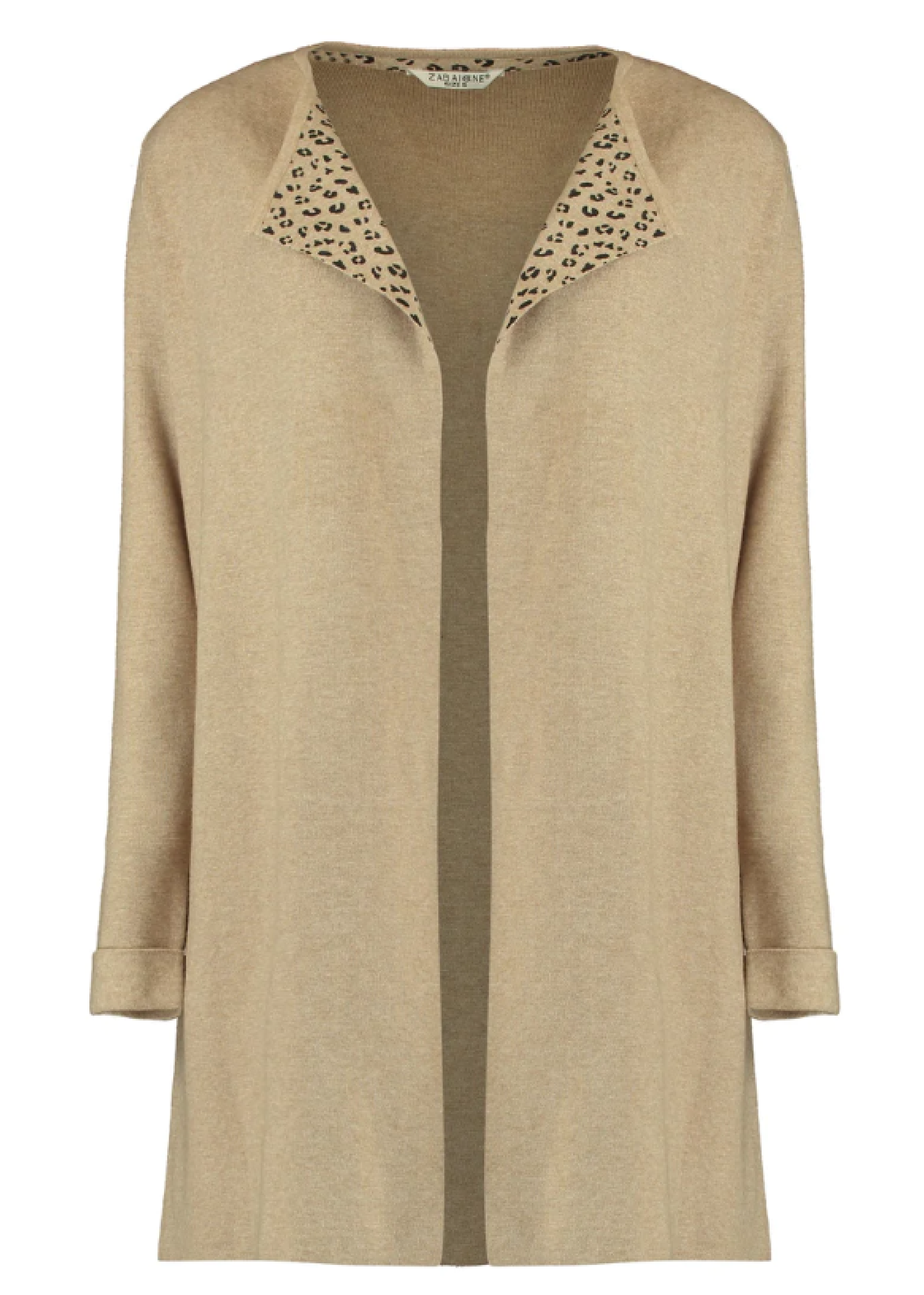 Goja Beige Leopard Lapels Cardigan