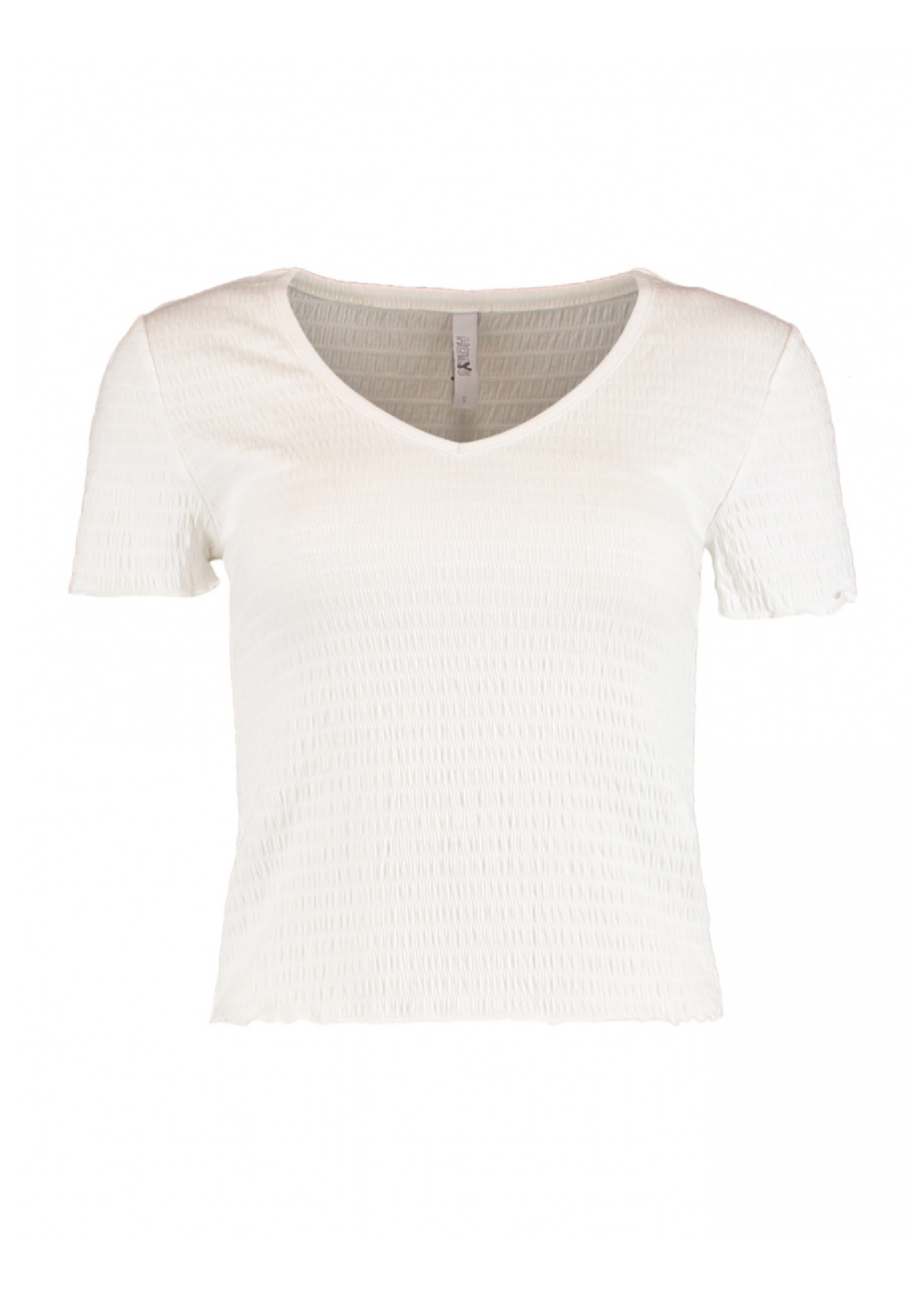 Marta White Shirred T-Shirt