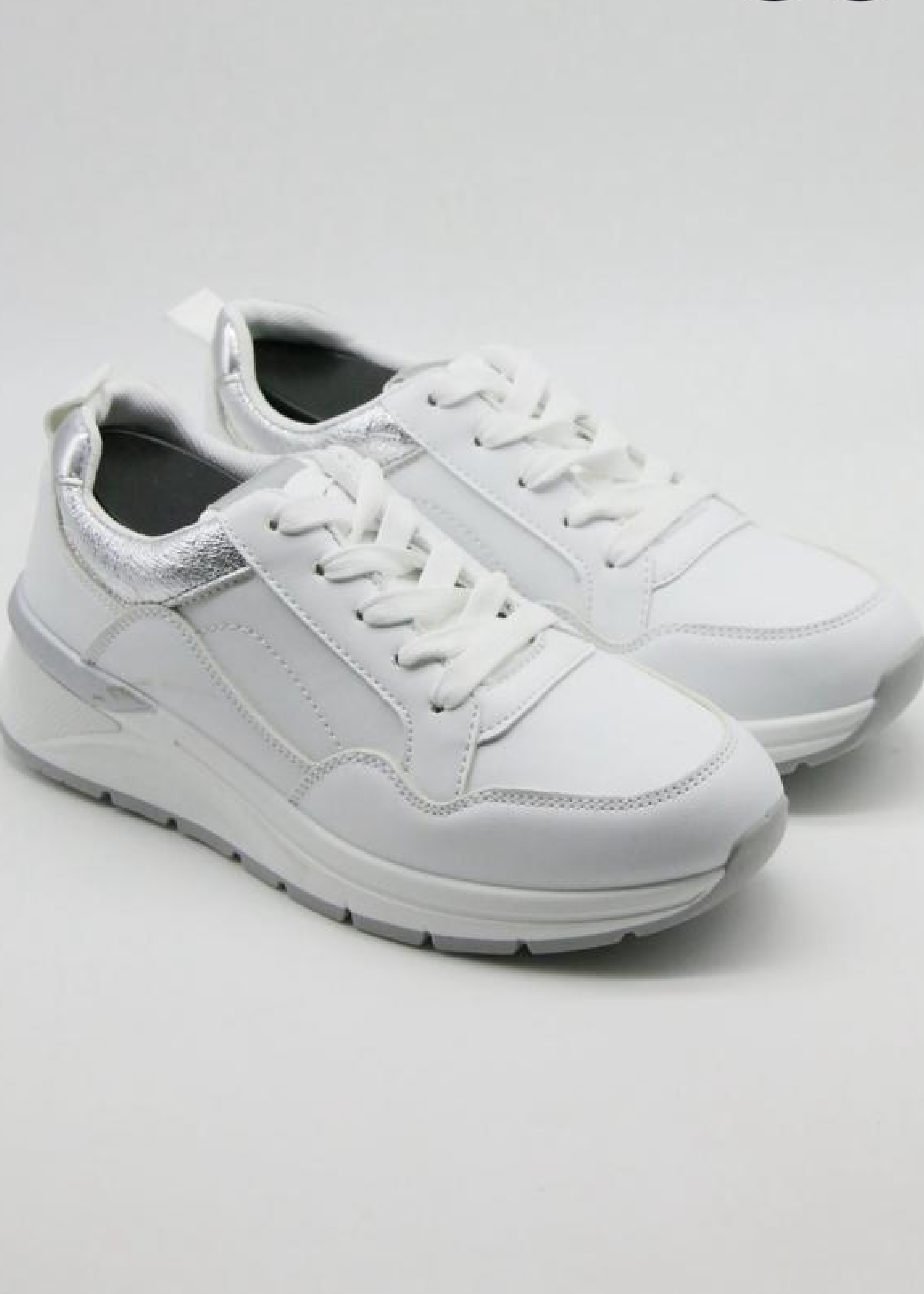 Attracta White Wedge Heel Trainers Virgo Boutique