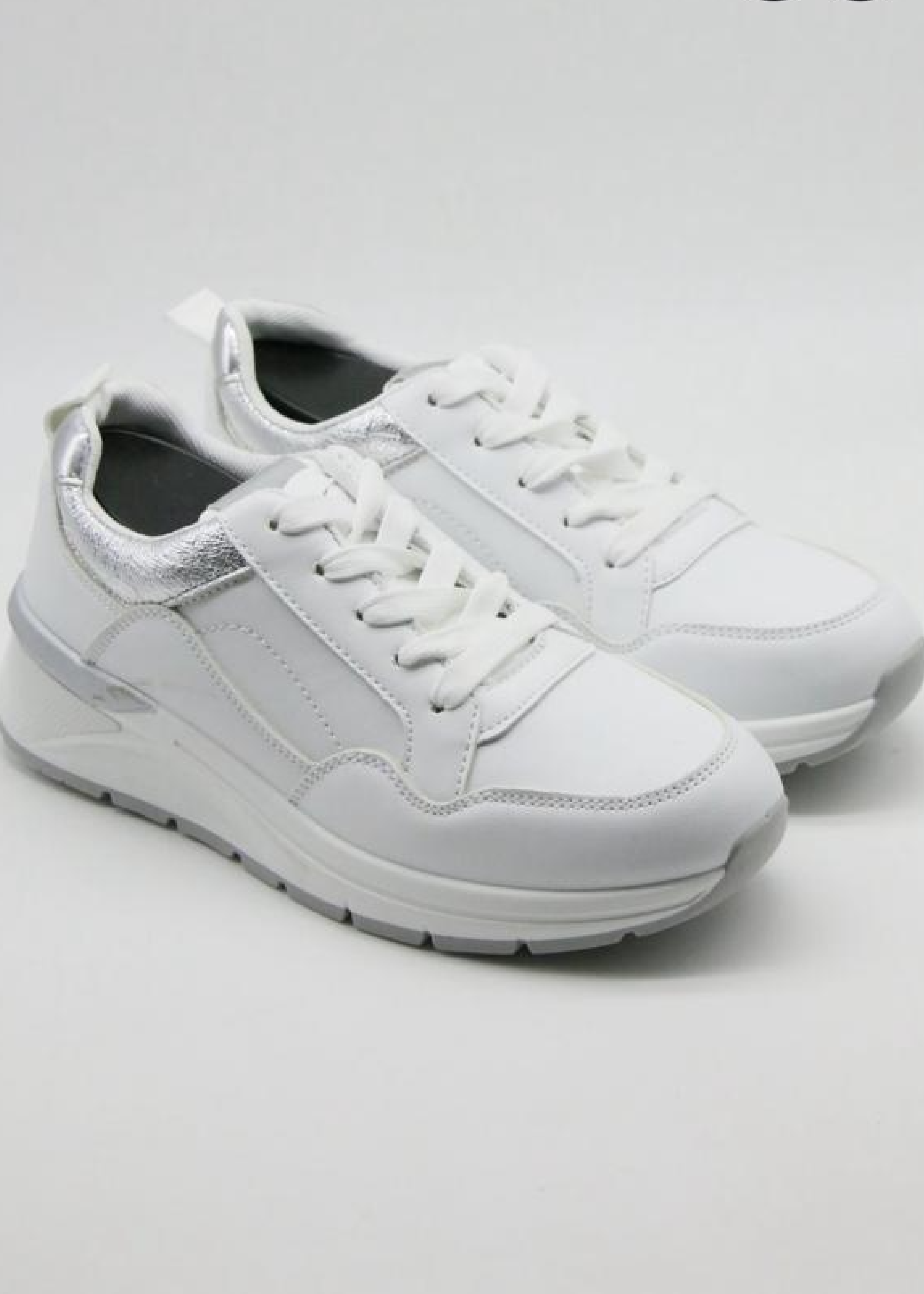 Attracta White Wedge Heel Trainers