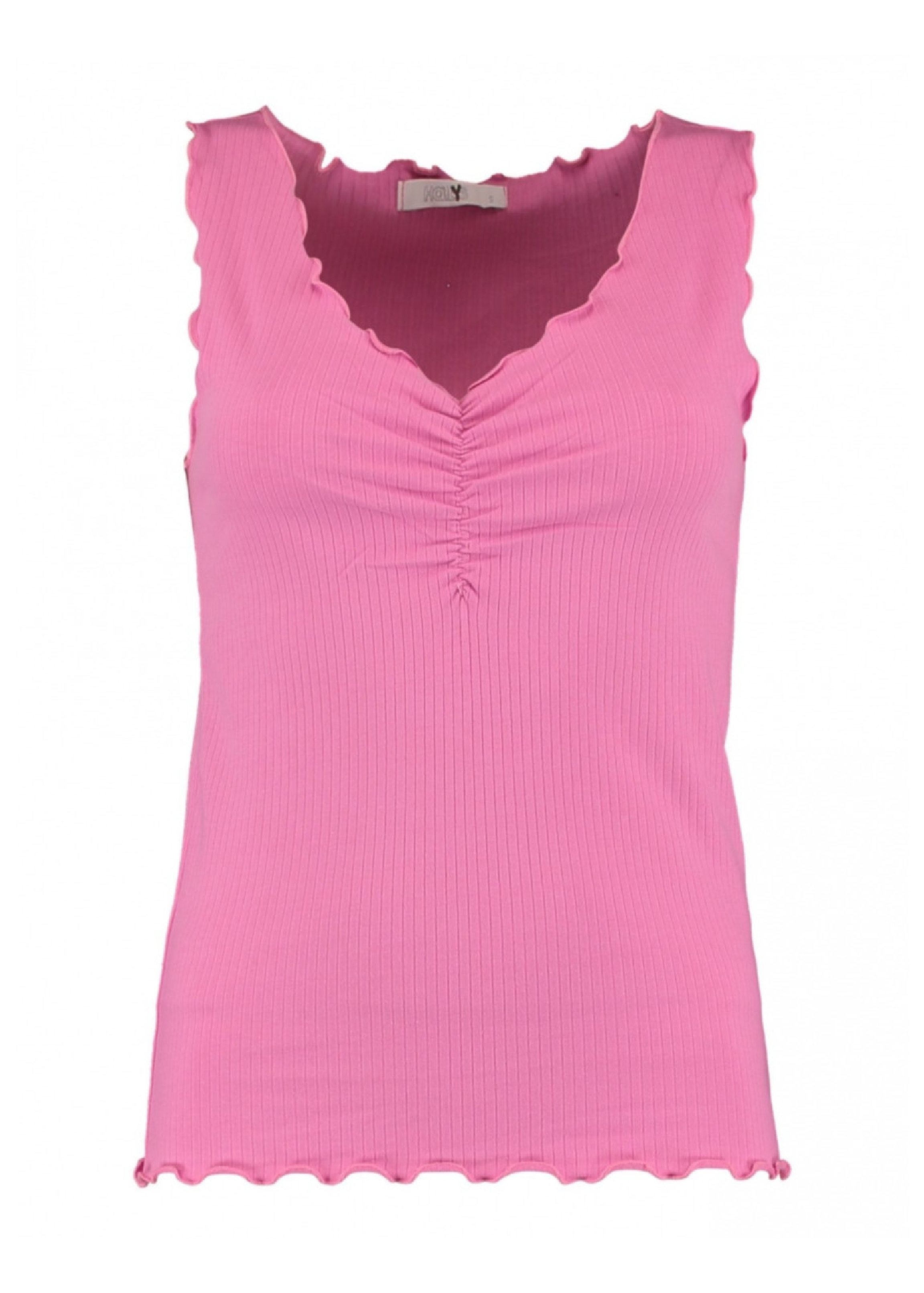 Ines Flamingo Pink Ribbed Top