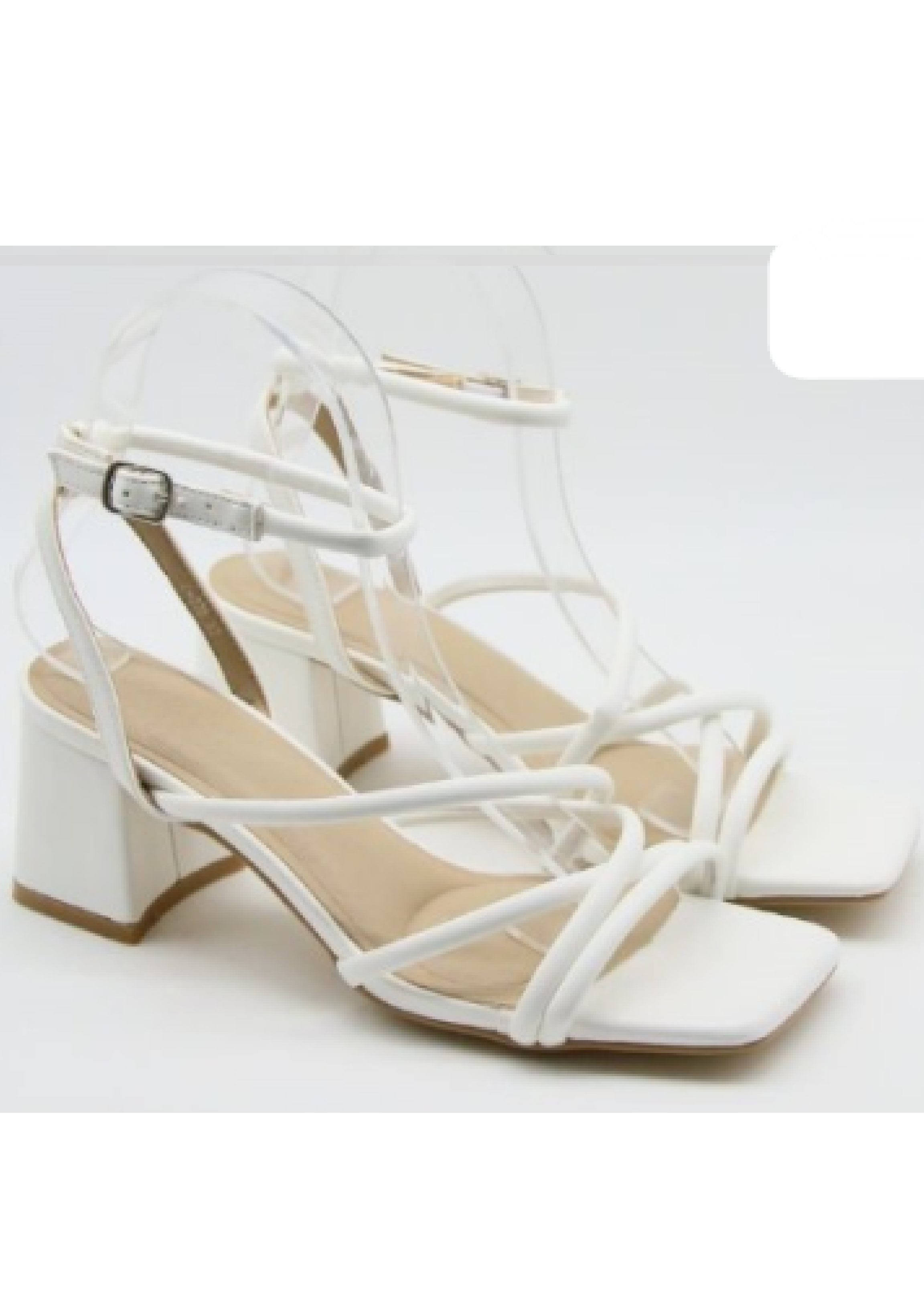 Grainne White Strappy Sandals