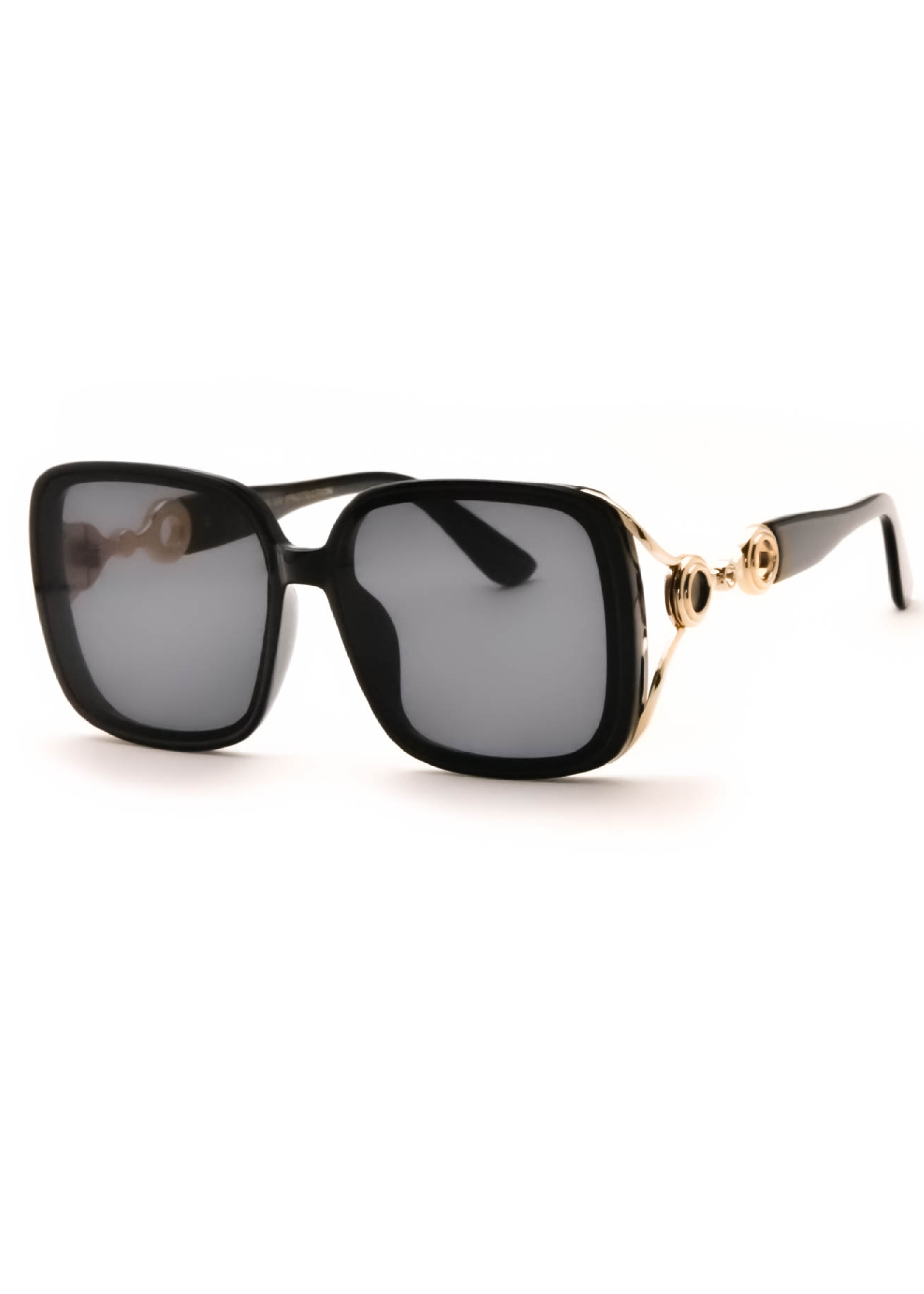 Portia Black Gold Side Detail Sunglasses