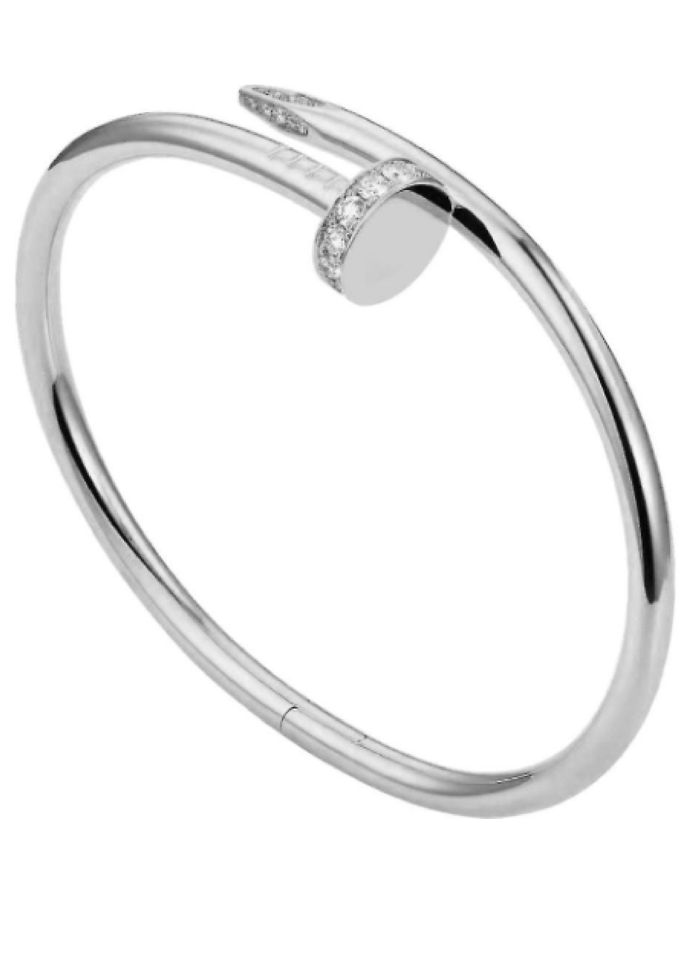 Paulette Silver Diamond Head Nail Bracelet