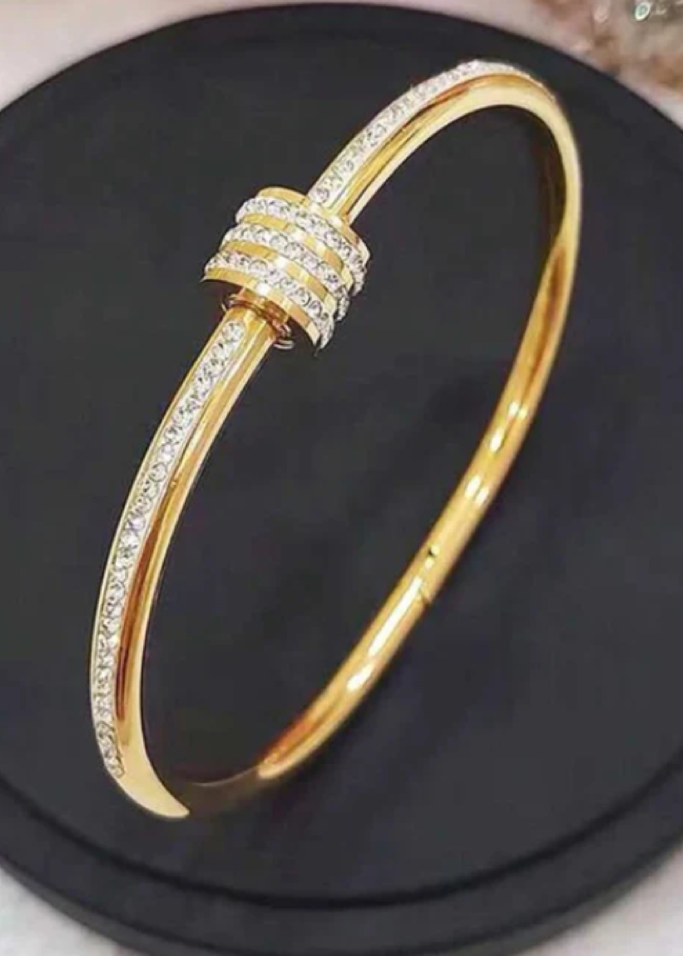 Emery Gold Diamond Screw Bracelet