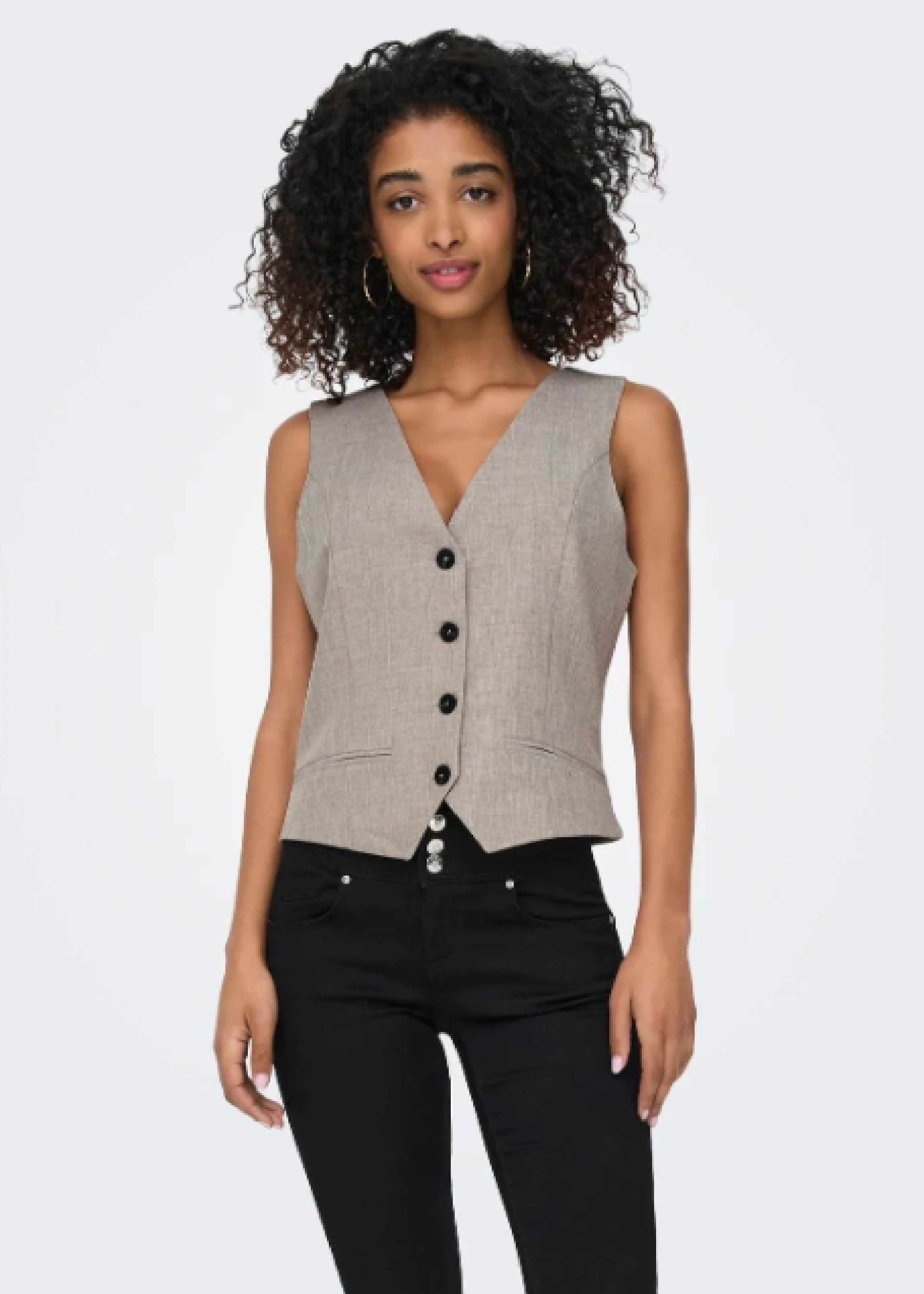Linda Fungi Beige Tailored Waistcoat