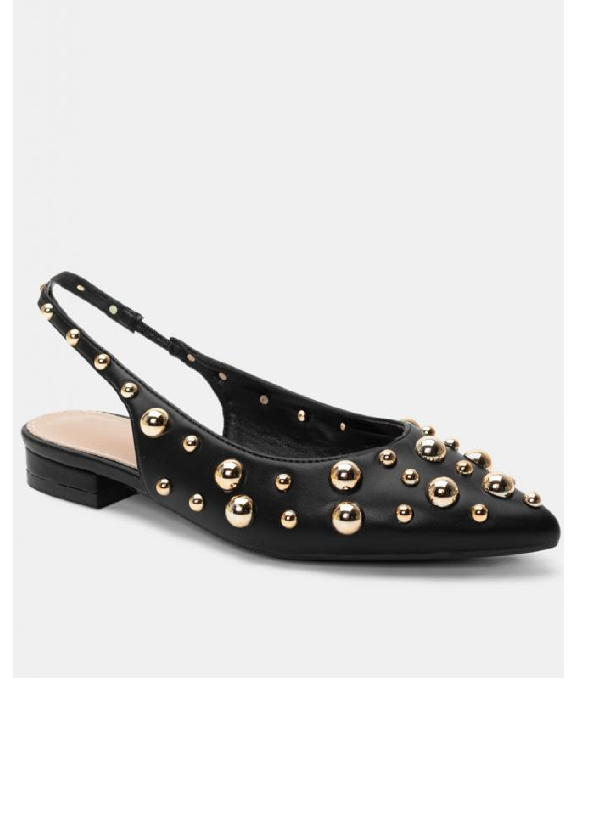 Augusta Black Bubble Beads Ballet Pumps