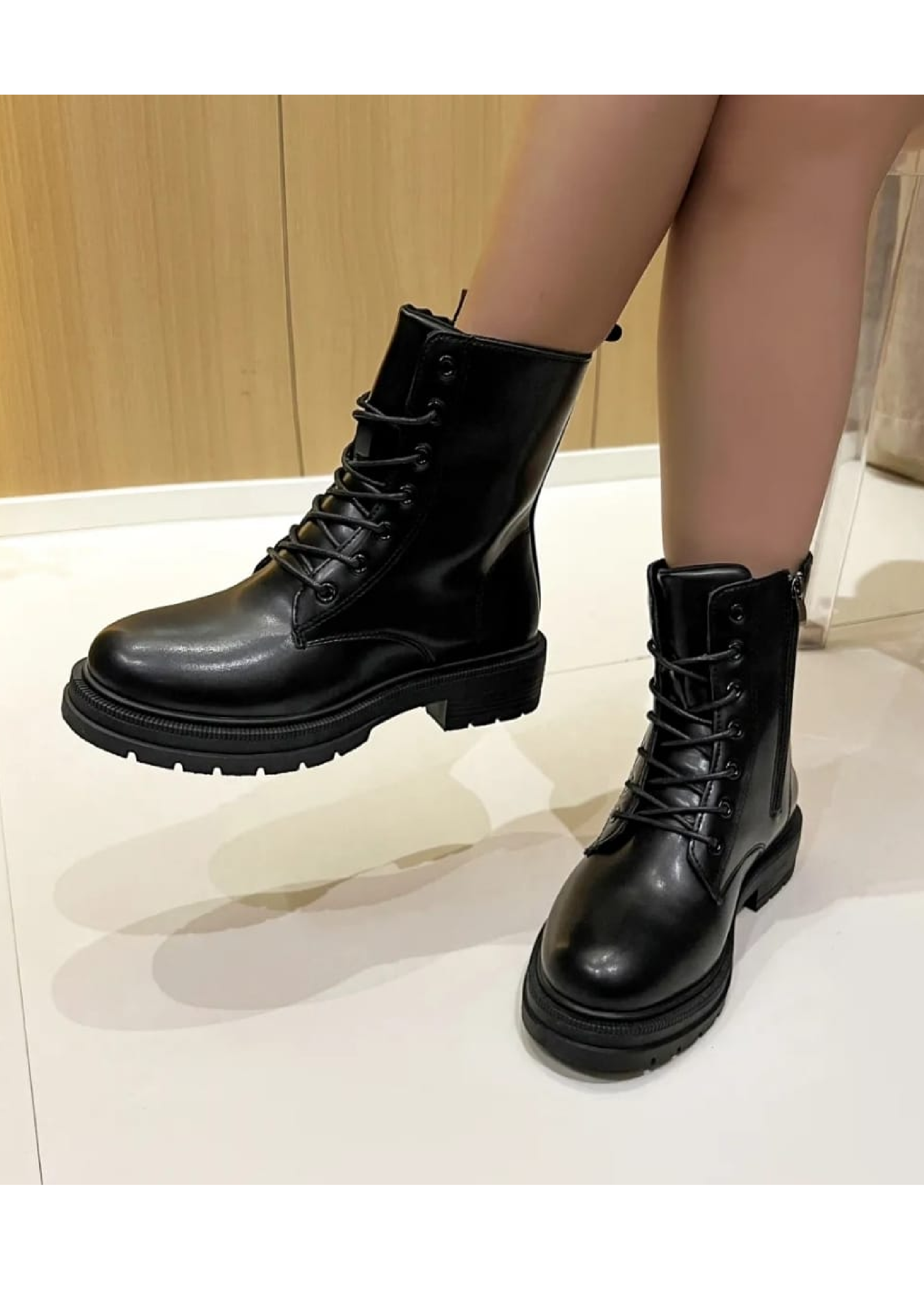 Cait Black Biker Boots