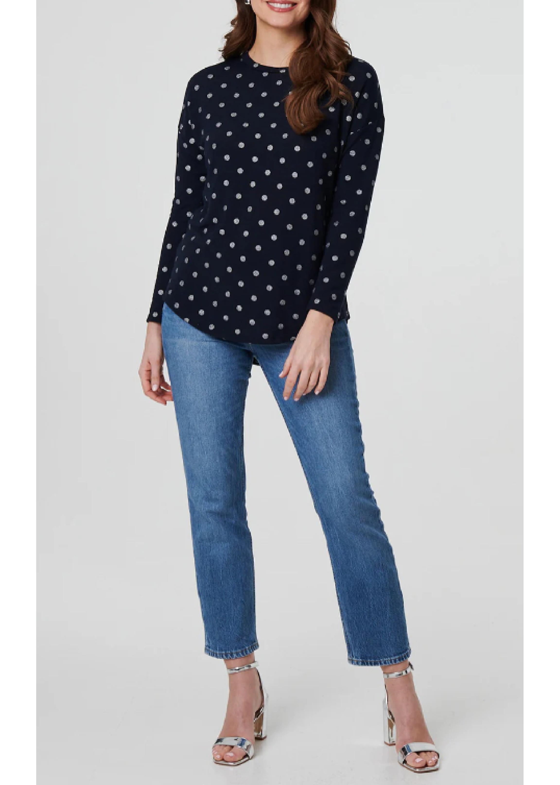 Mirabella Navy Polka Dot Top