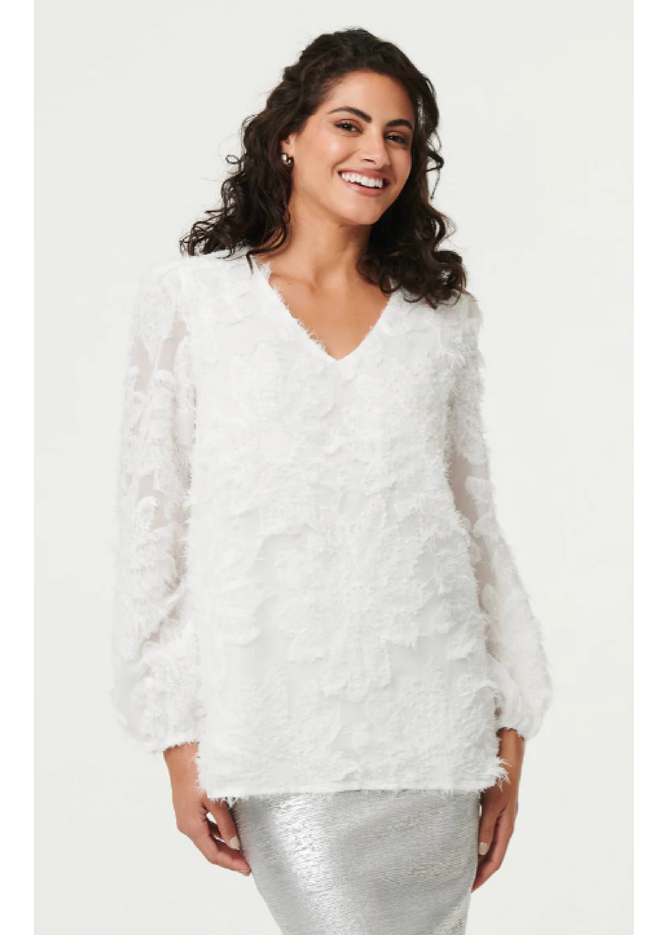 Ingrid White Lace Embellished Top