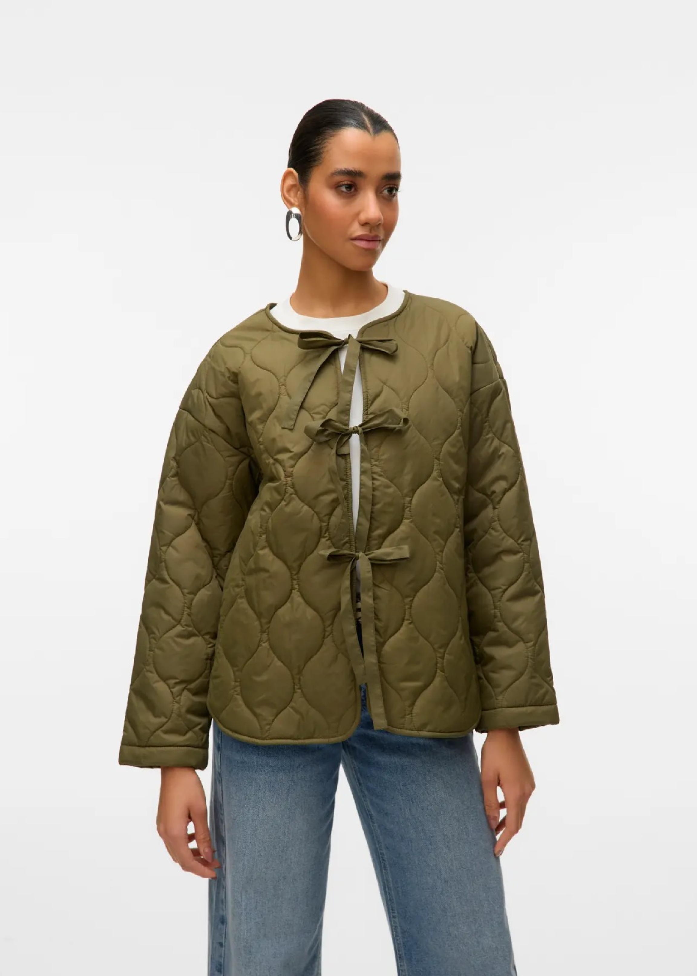 Sabine Green Quilted Tie Jacket