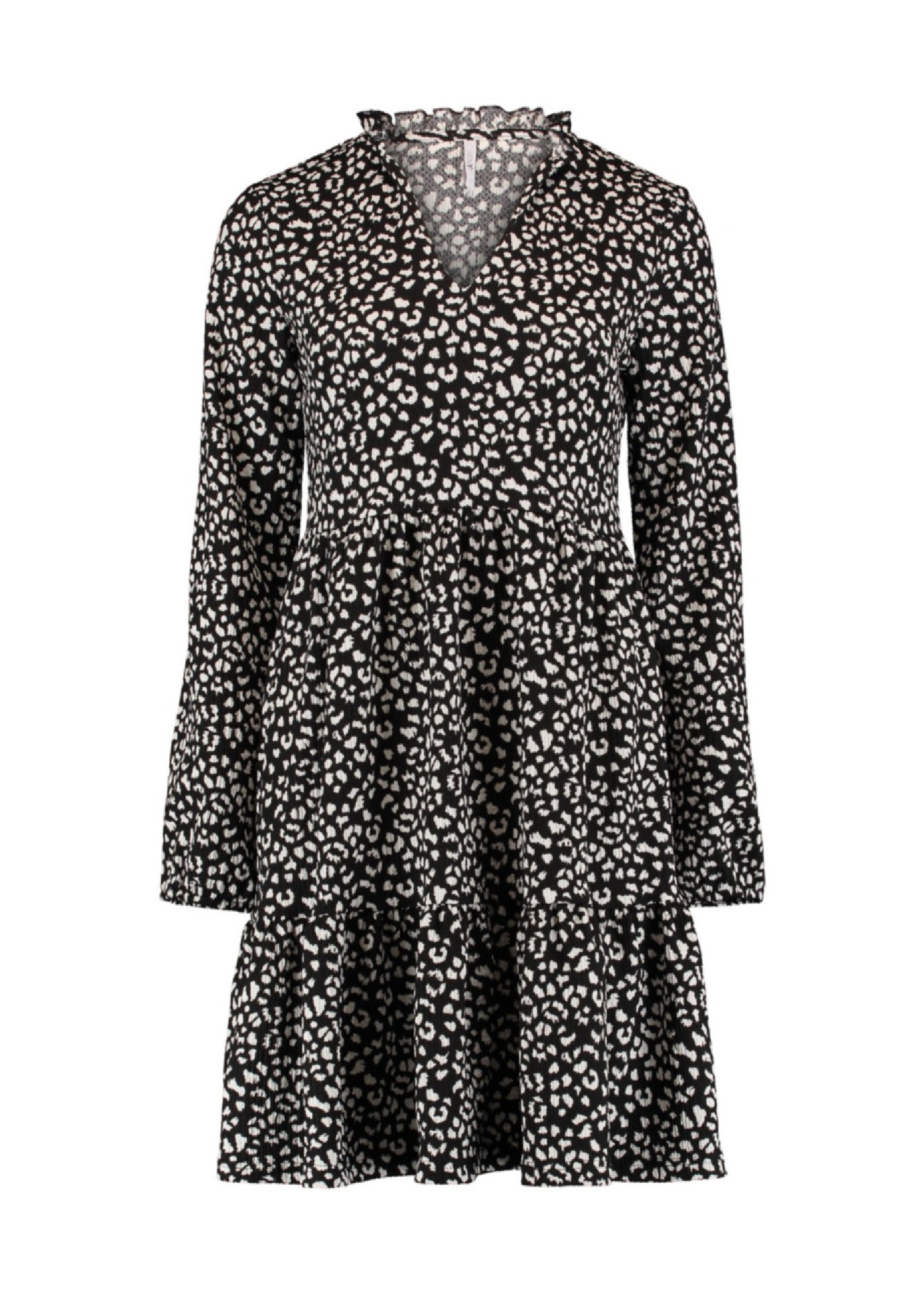 Alba Black Leopard Smock Dress