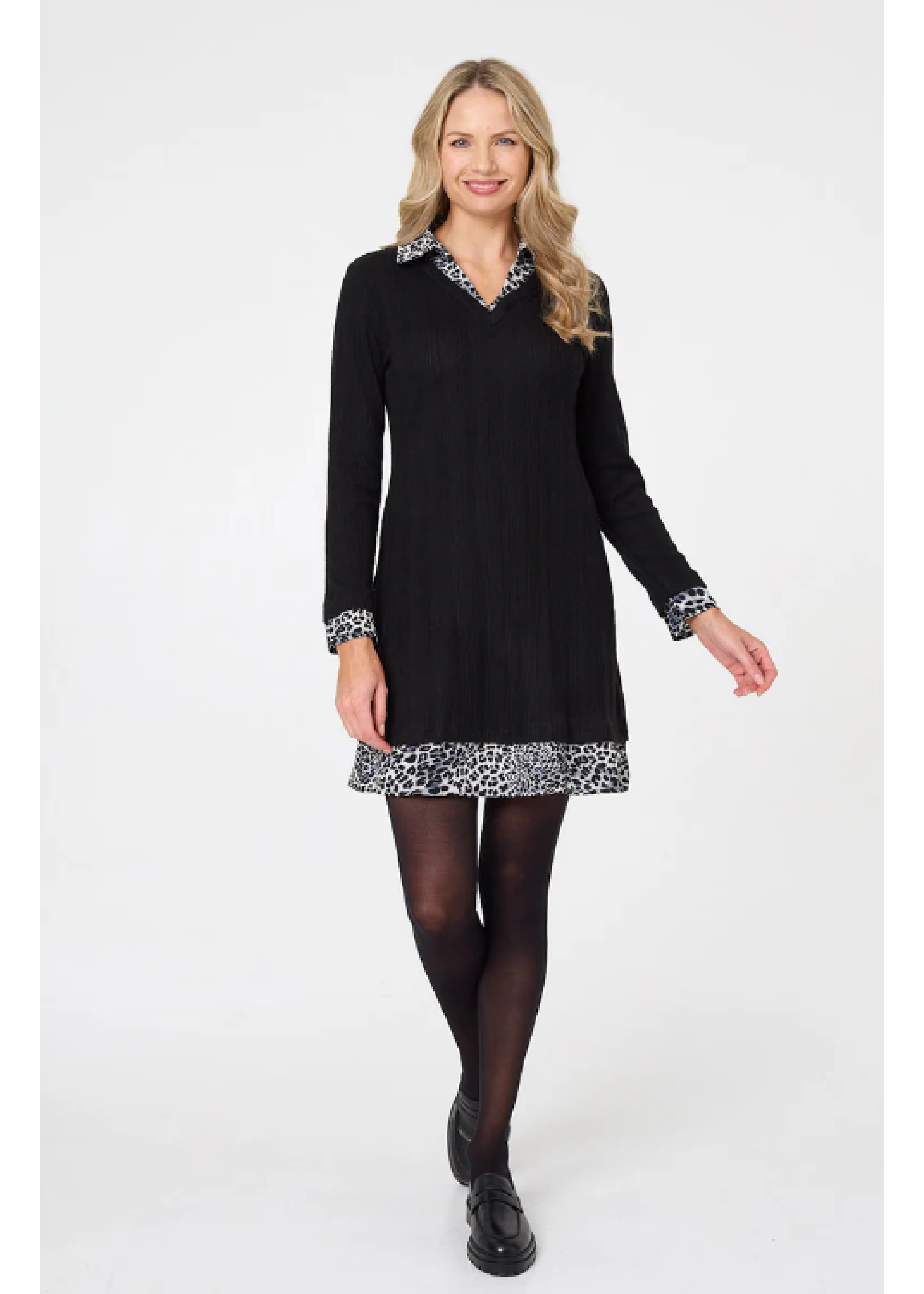 Loreta Black Layered Skater Dress