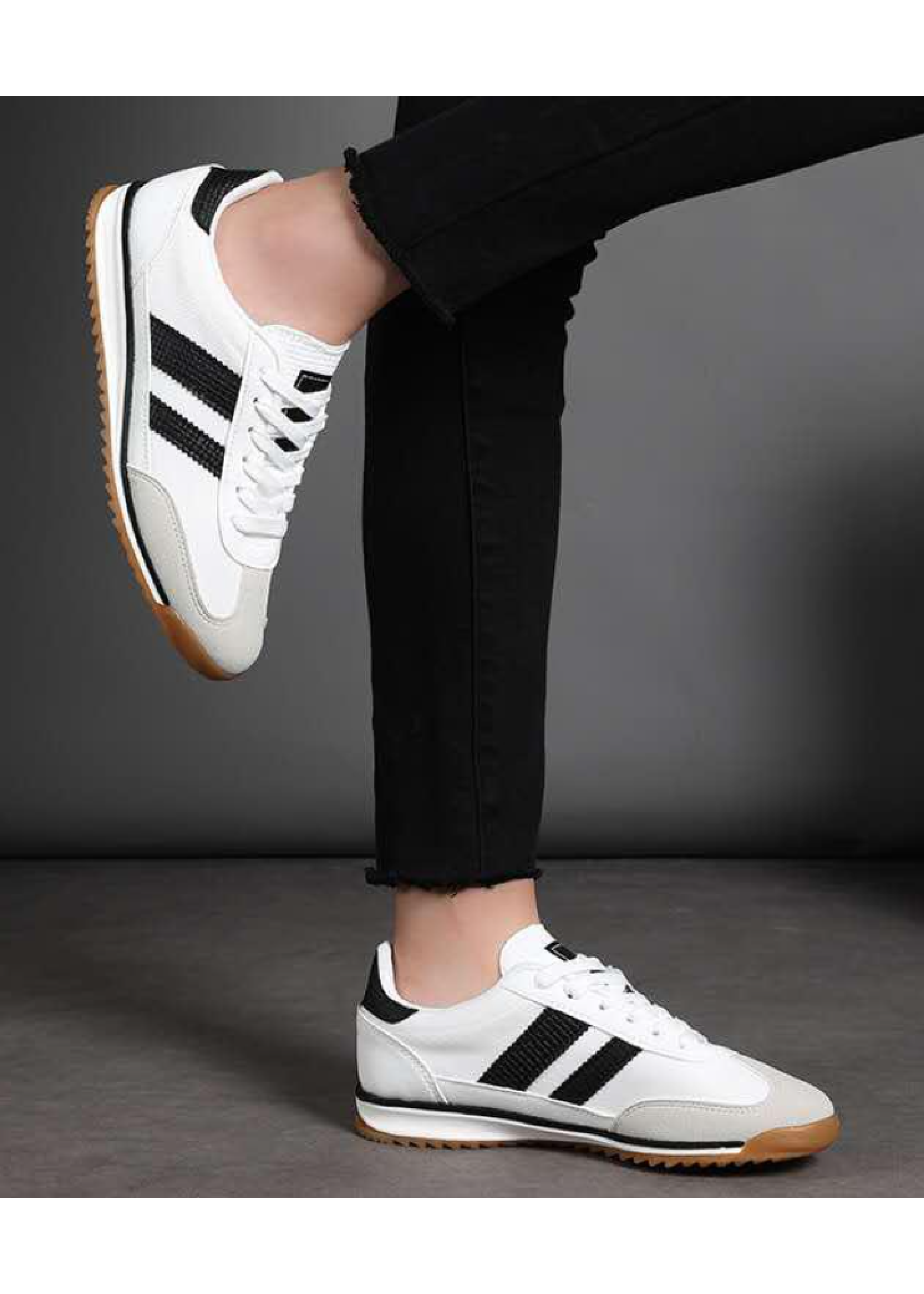 Fergy White Lace Up Trainers