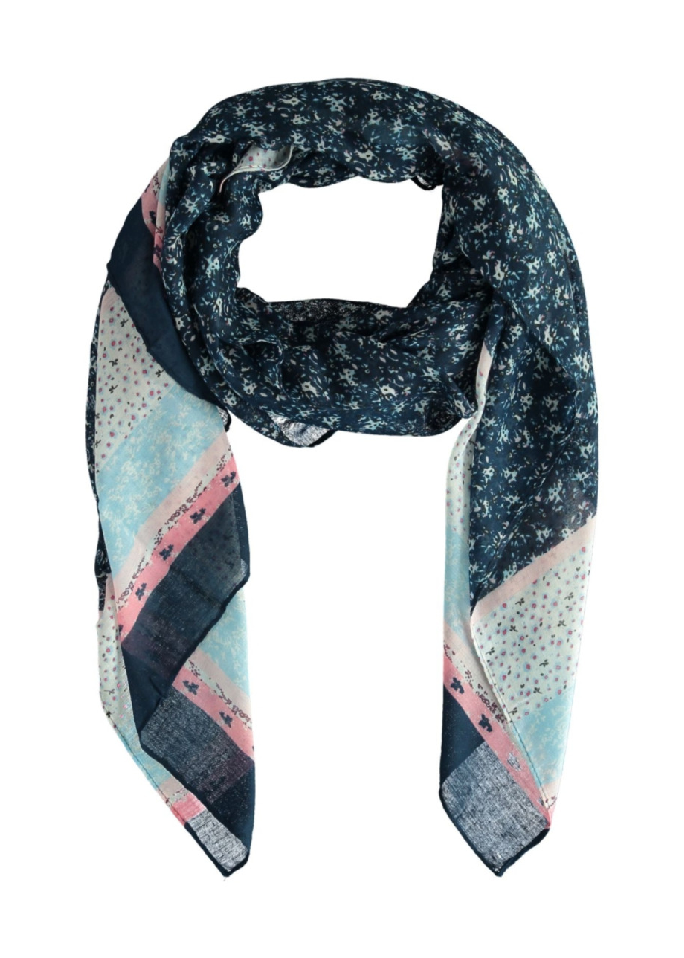 Faye Navy Multi Print Scarf