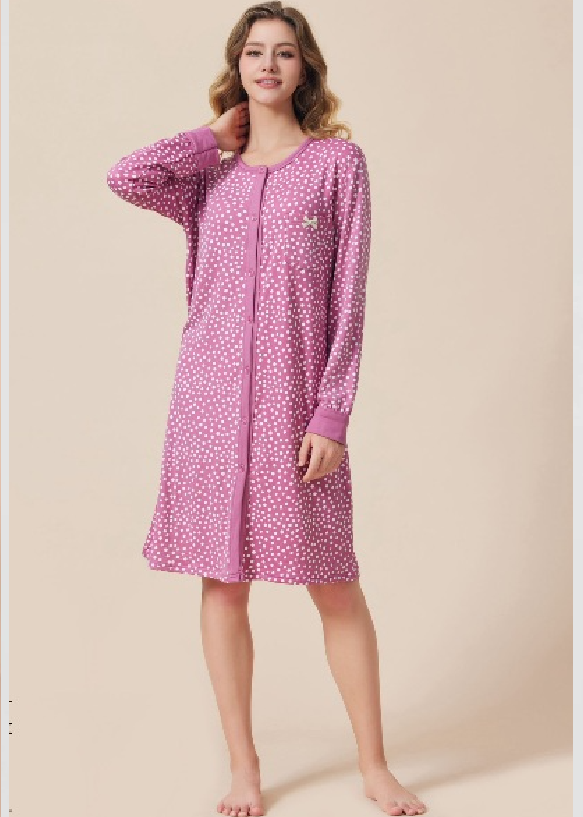 Peggy Pink Polka Dot Nightdress