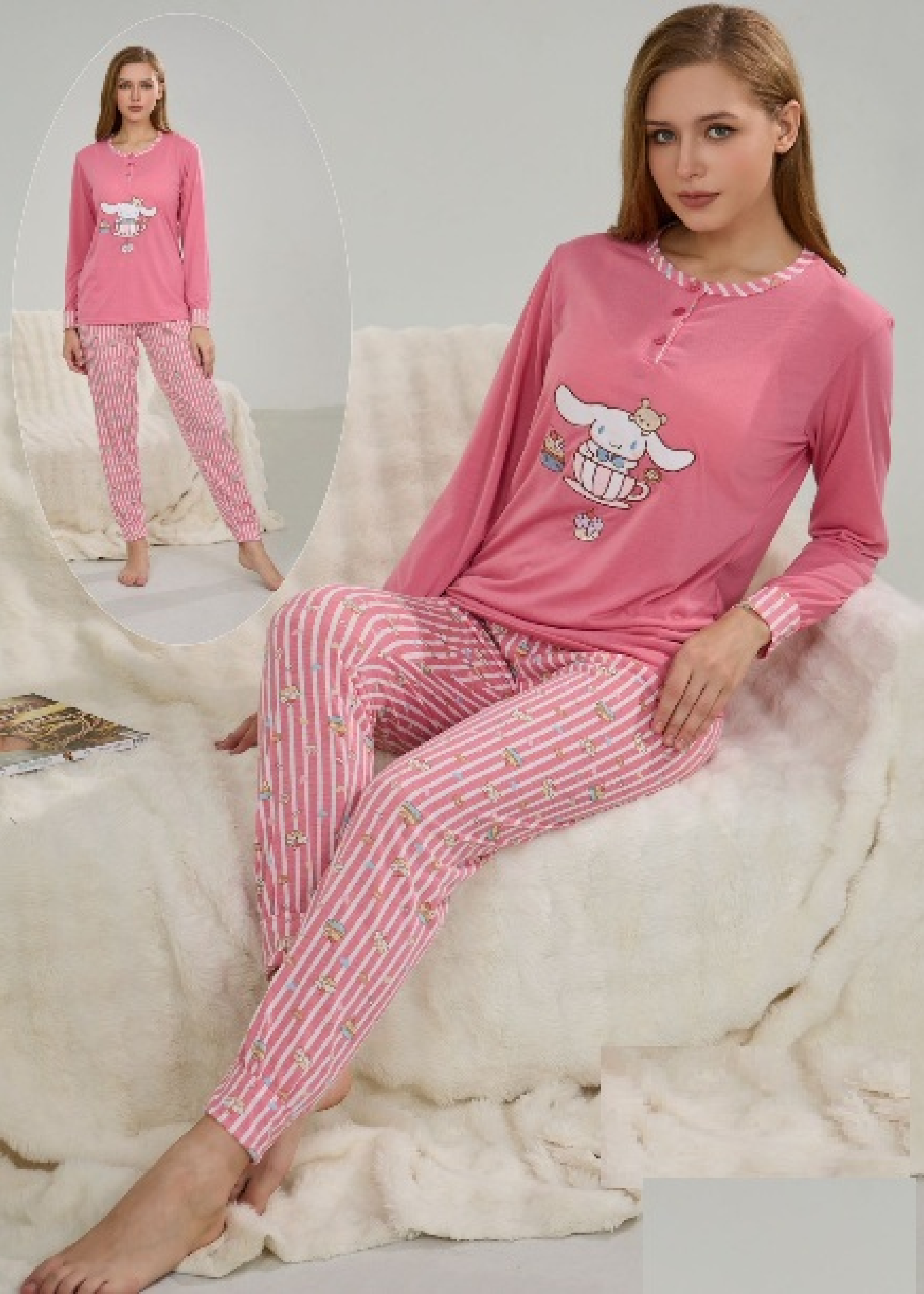 Pippa Rose Embroidered Cotton Pajama