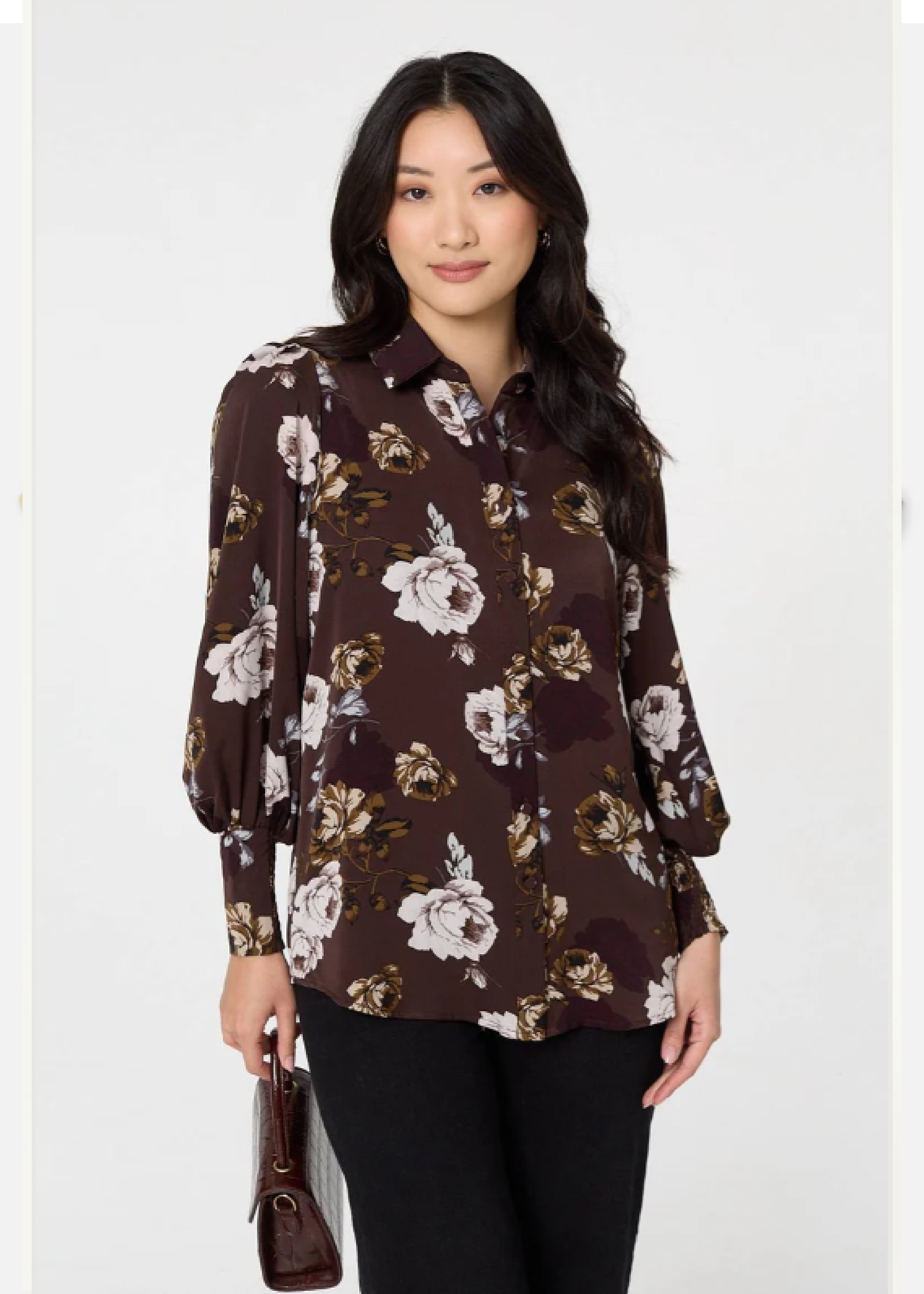 Sorcha Brown Floral Print Shirt