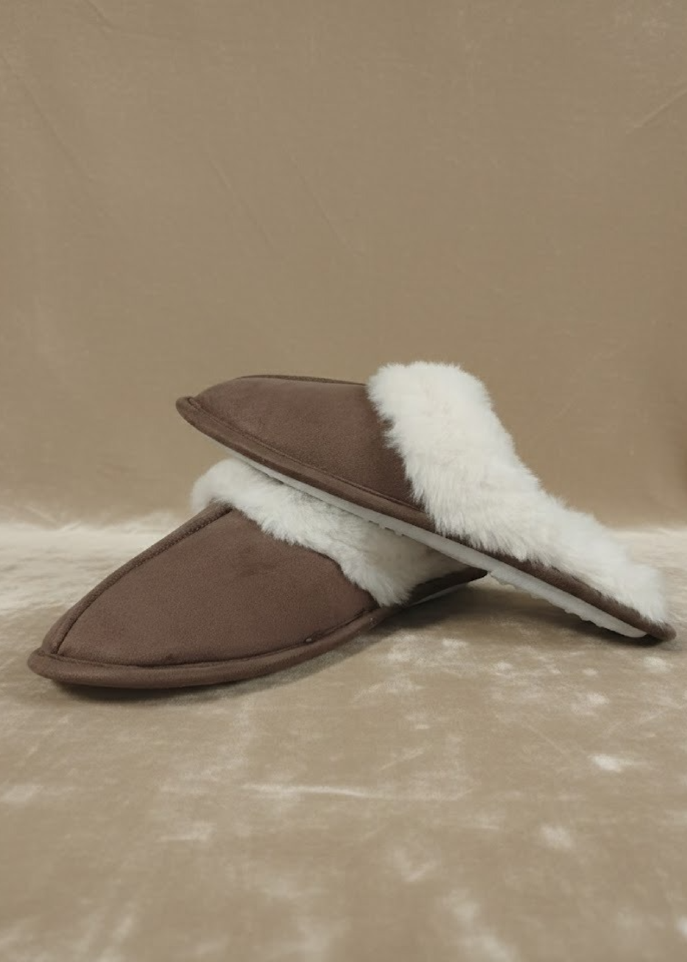 Vicky Taupe Memory Foam Slippers