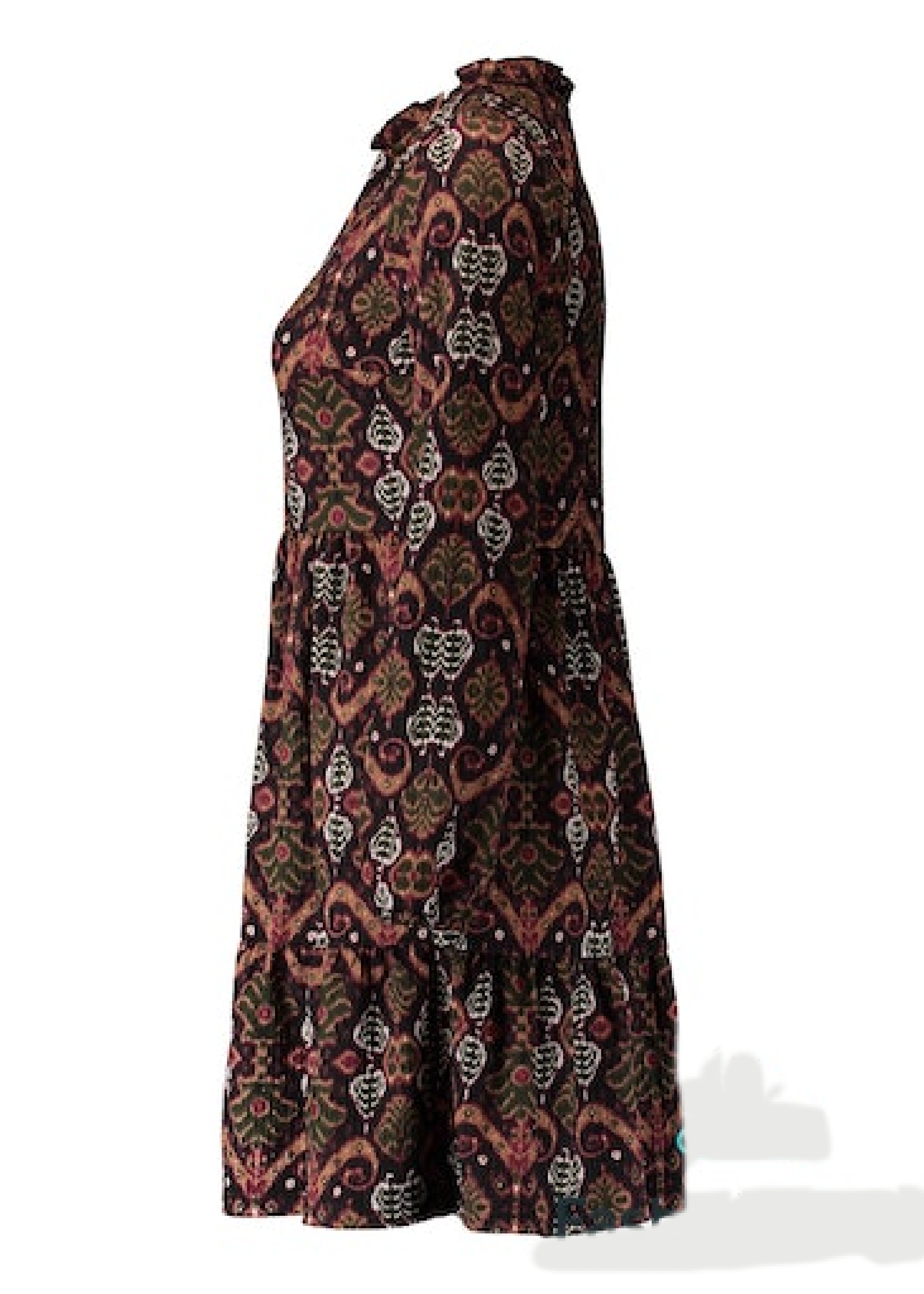 Alba Black Ethnic Motifs Smock Dress