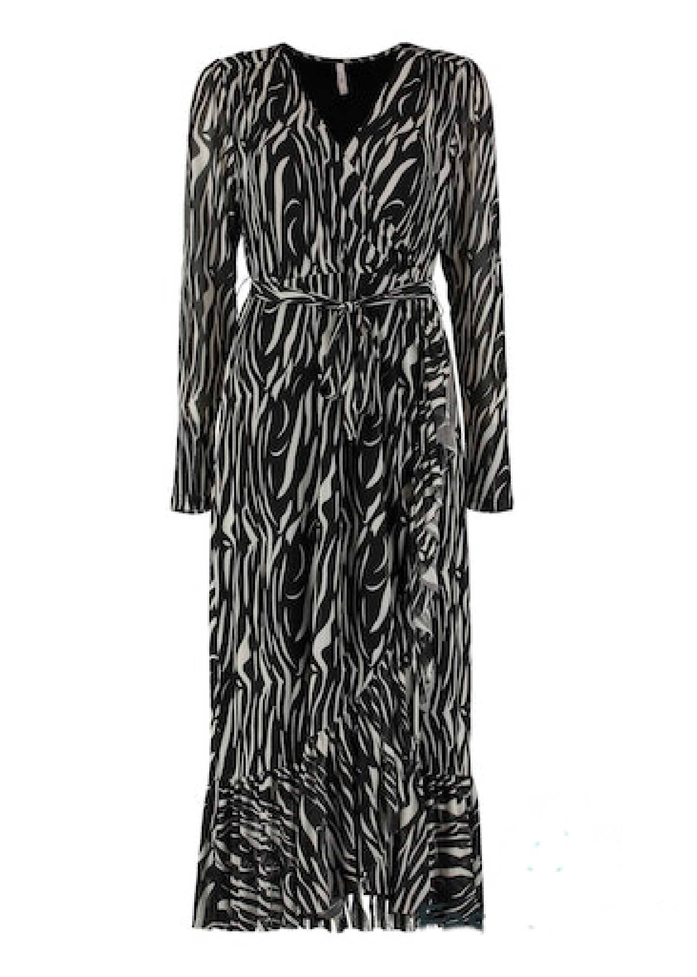 Beatrice Black Animal Print Wrap Dress
