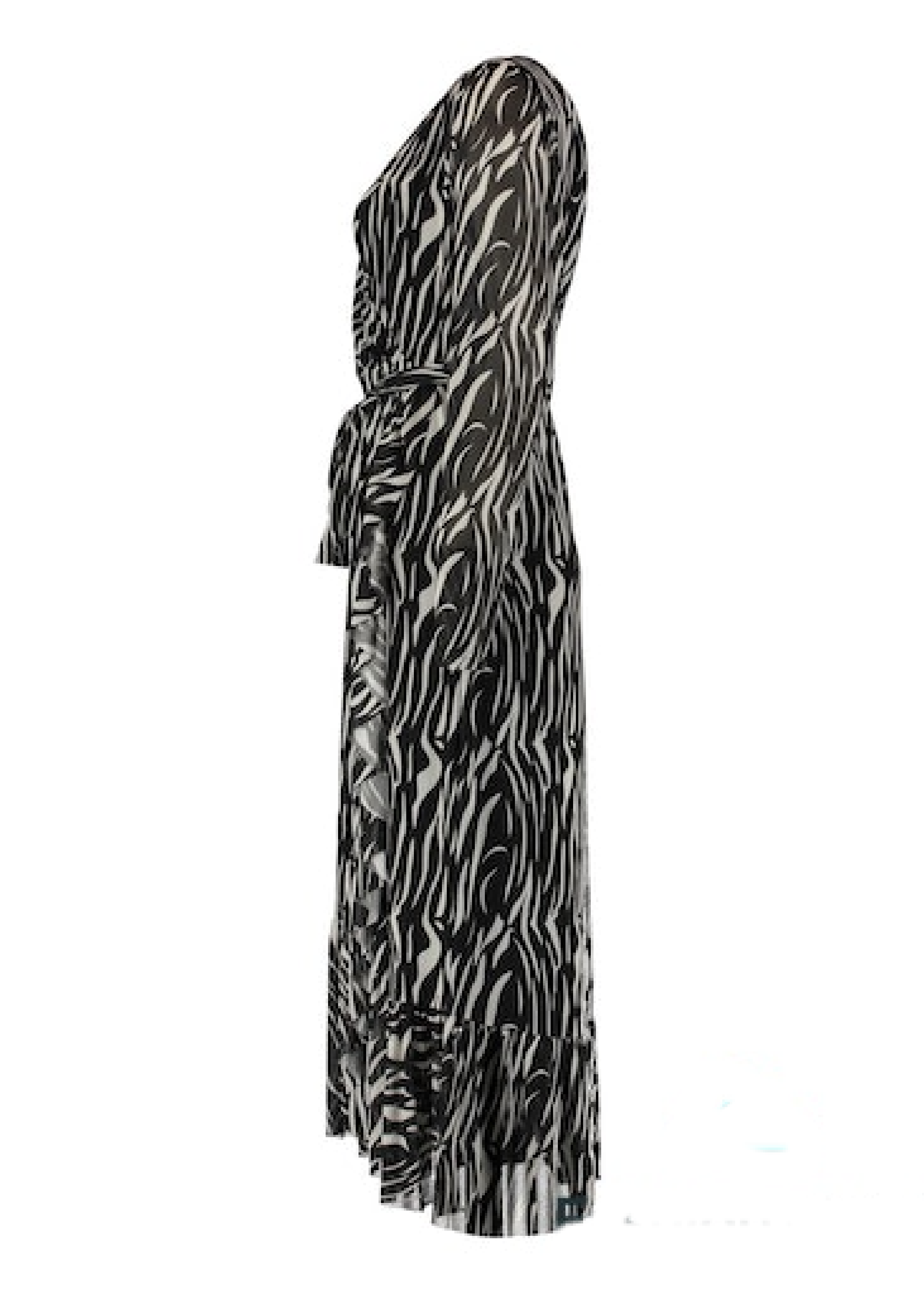 Beatrice Black Animal Print Wrap Dress