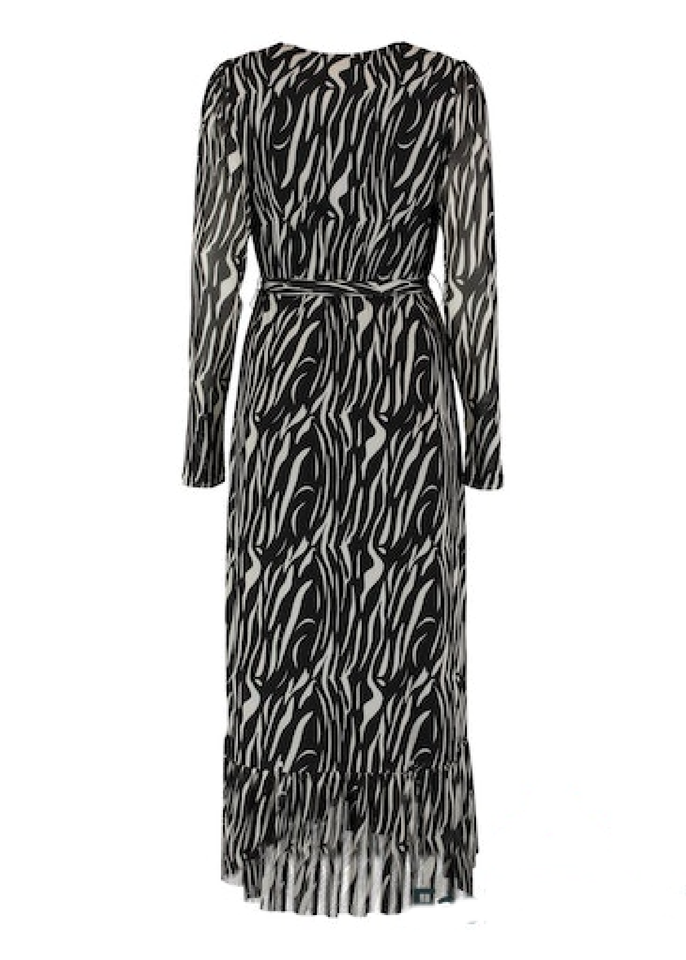 Beatrice Black Animal Print Wrap Dress