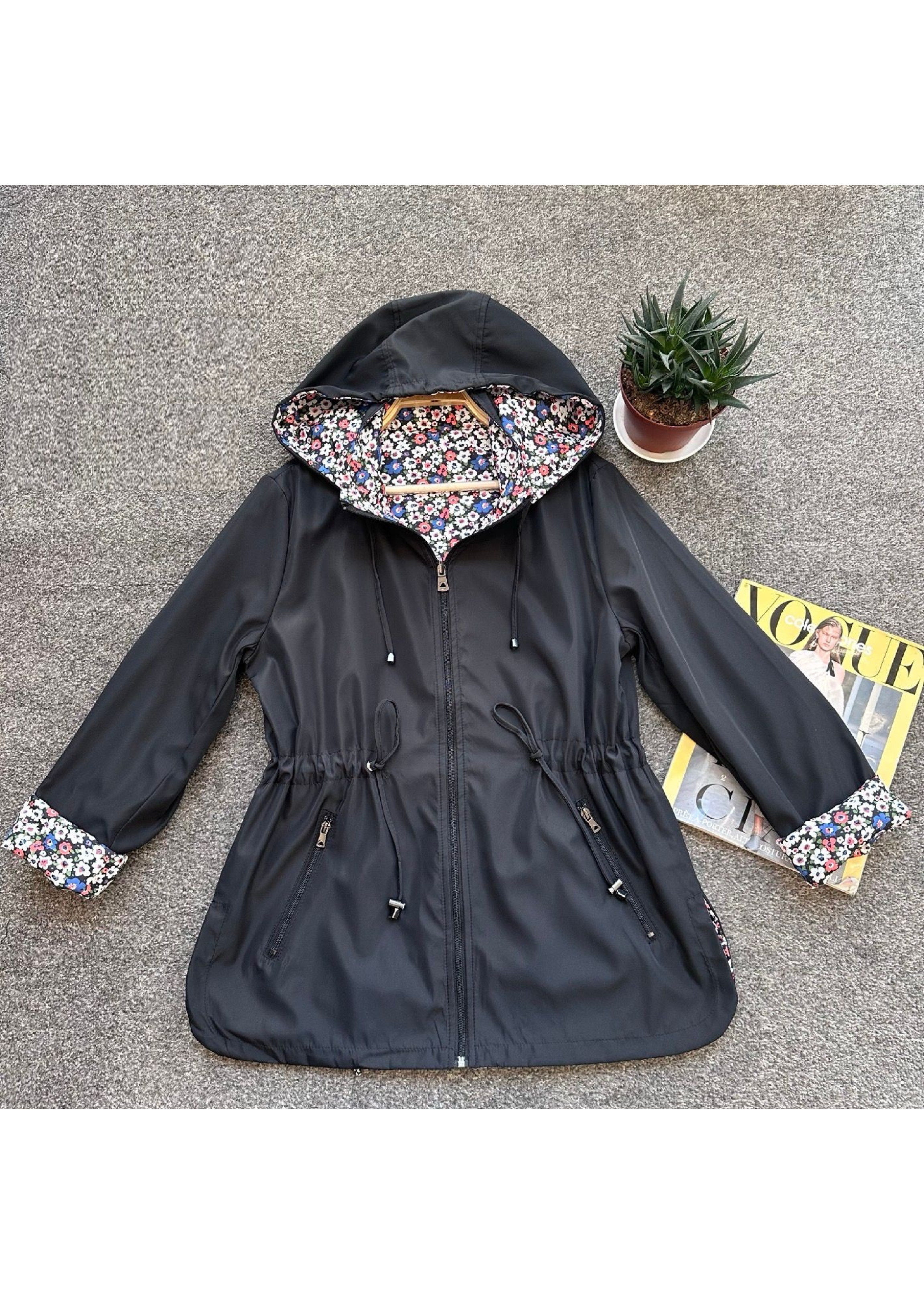 Dolores Black Reversible Rain Jacket