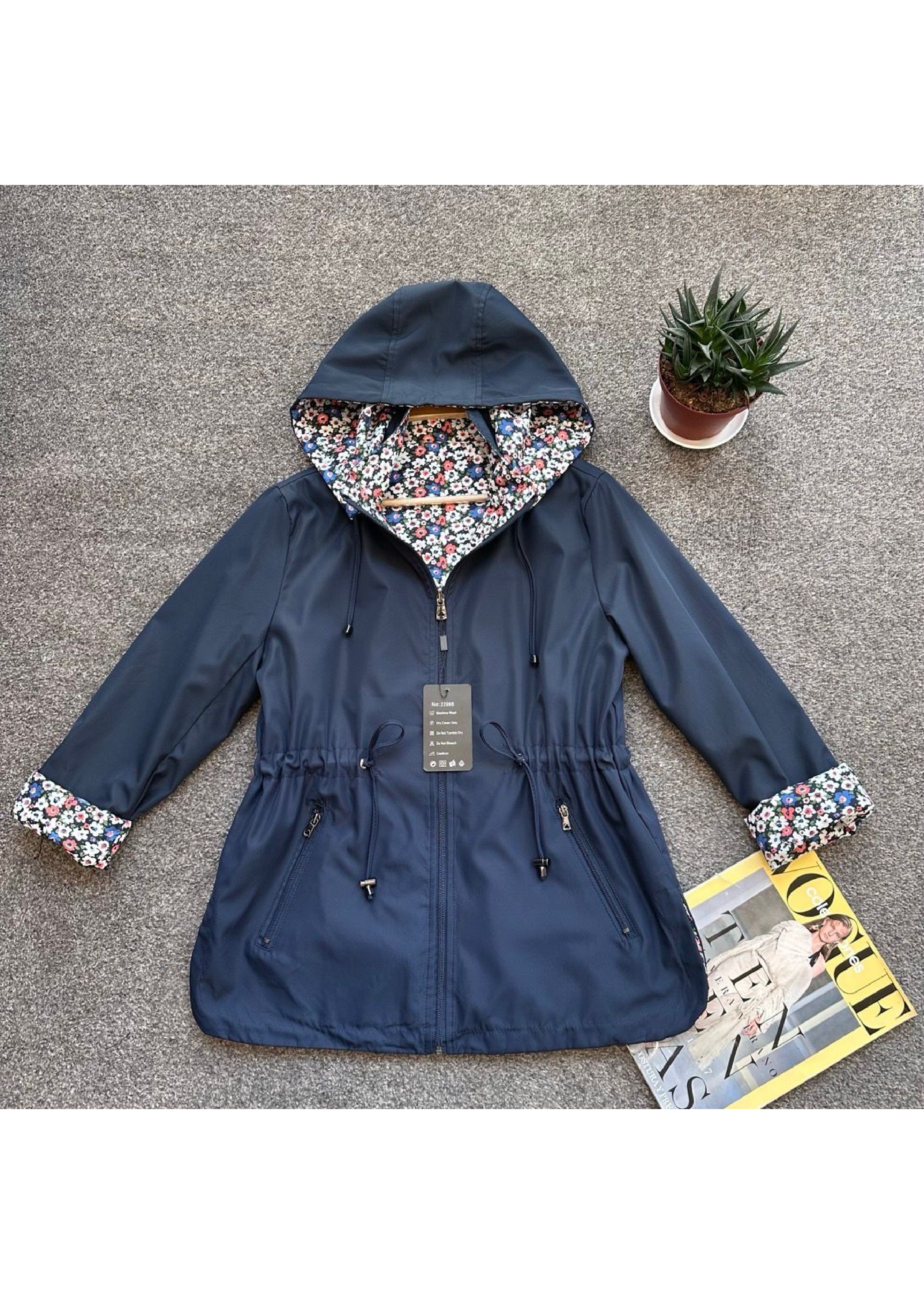 Dolores Navy Reversible Rain Jacket