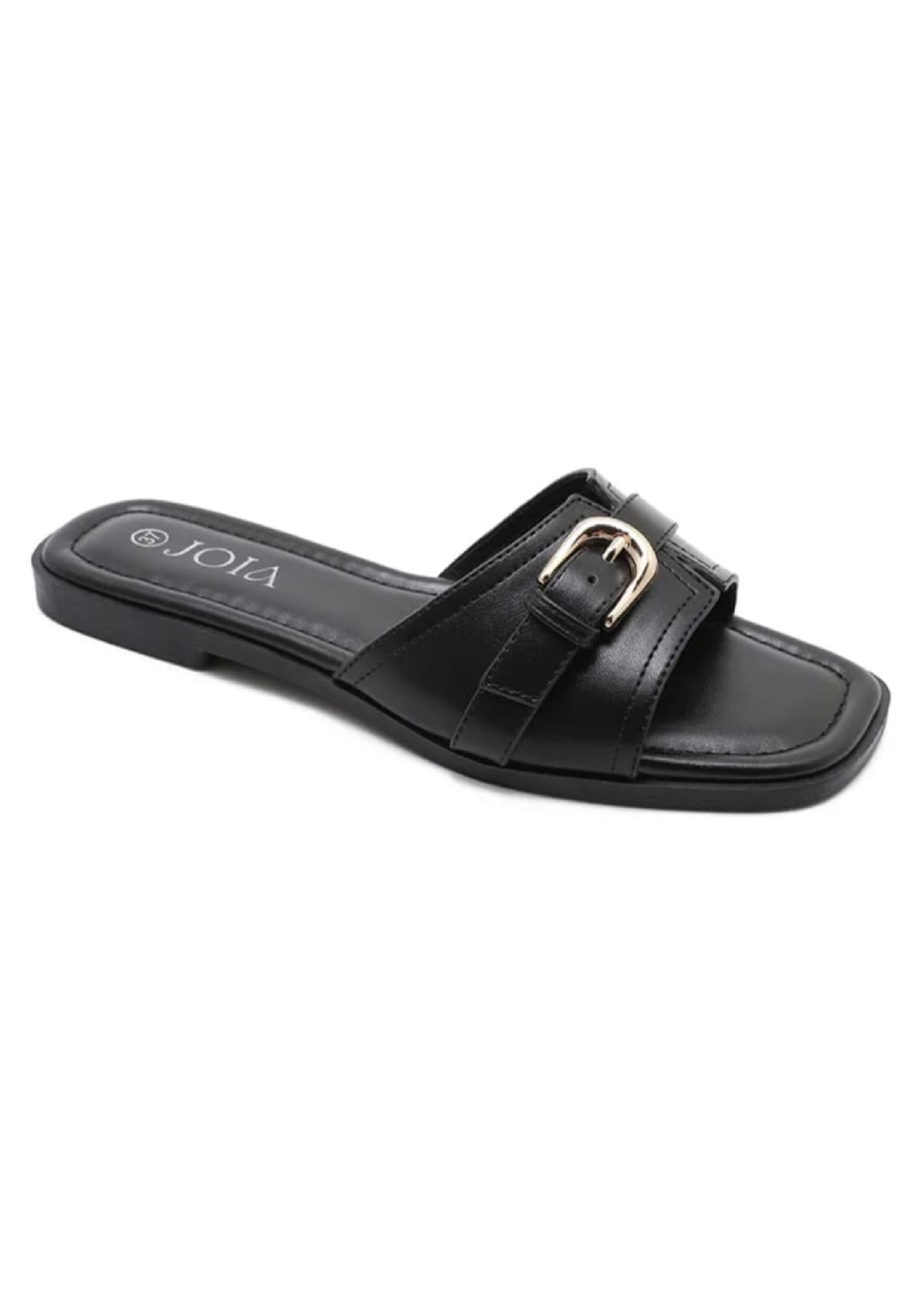 Charline Black Buckled Sandals