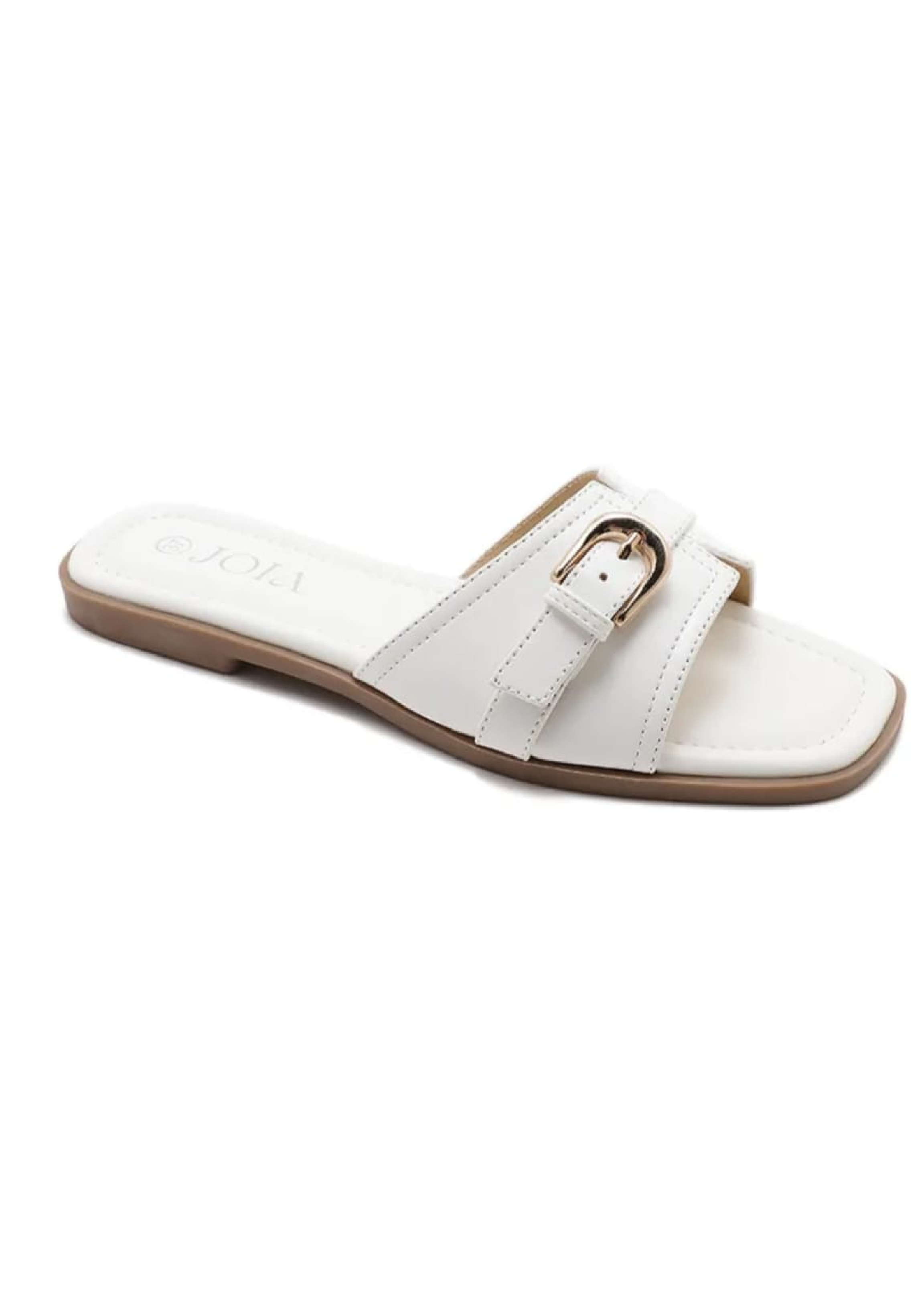 Charline White Buckled Sandals