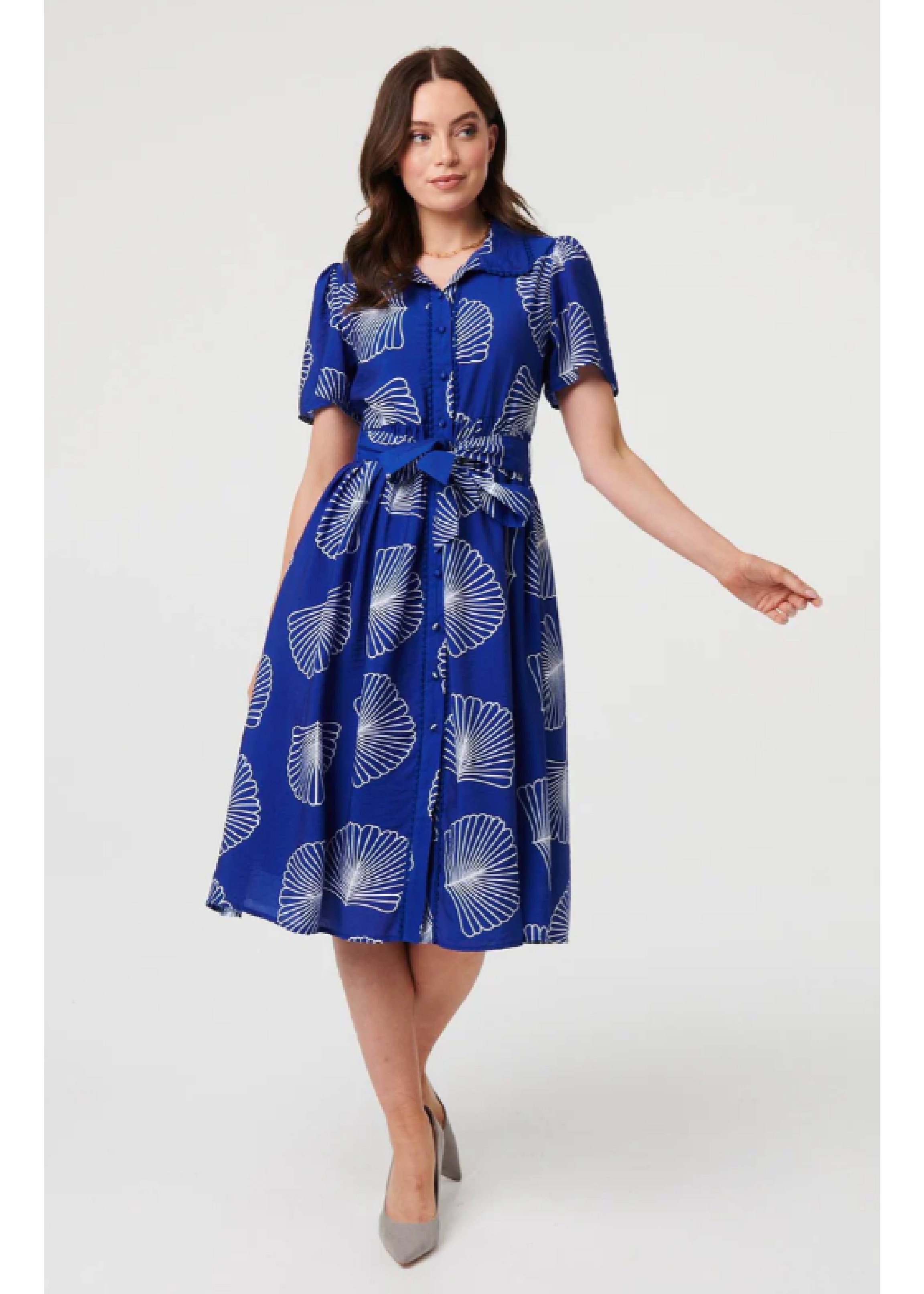 Maeve Blue Printed Midi Dress