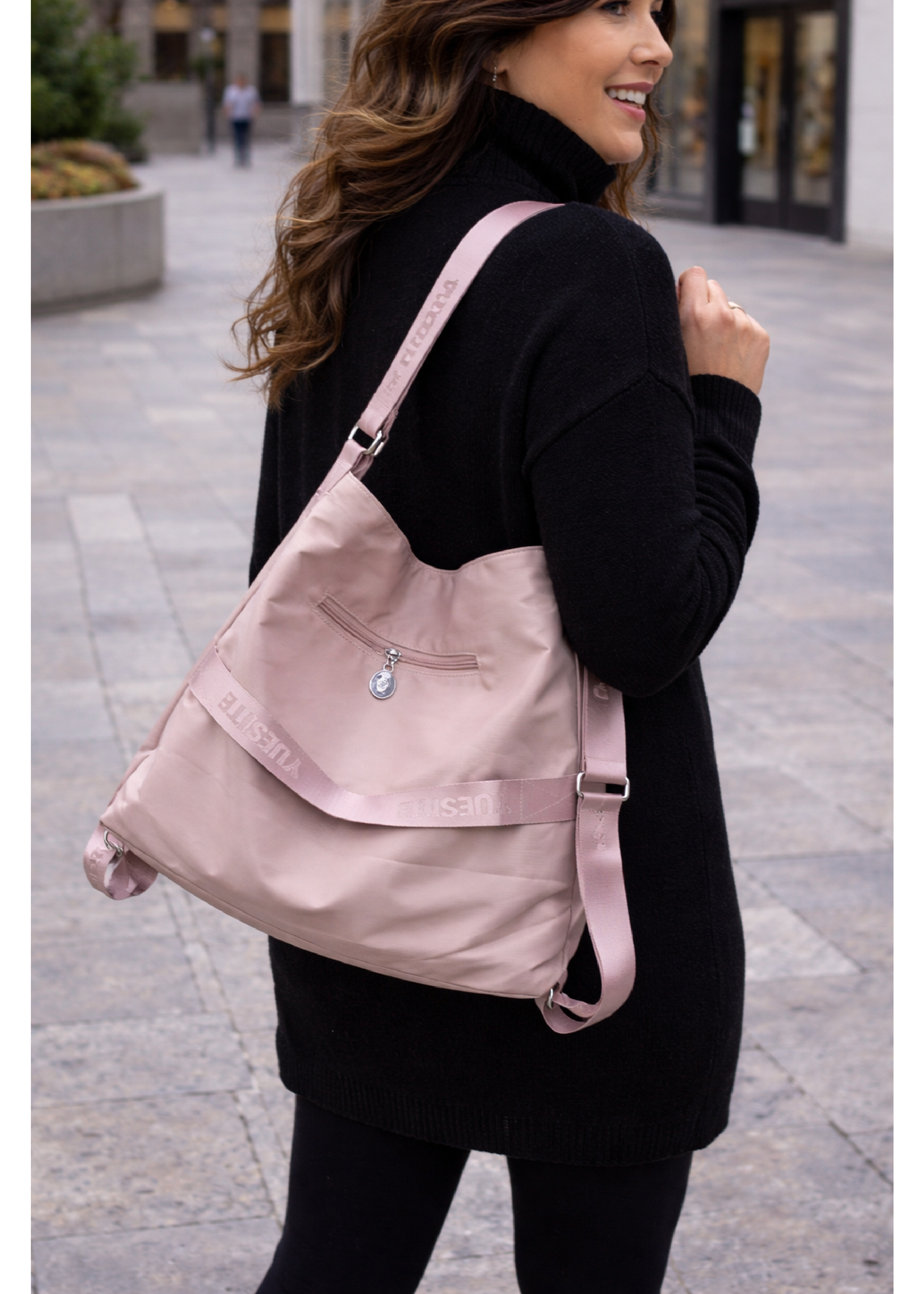Dana Pink Convertible Backpack Shoulderbag