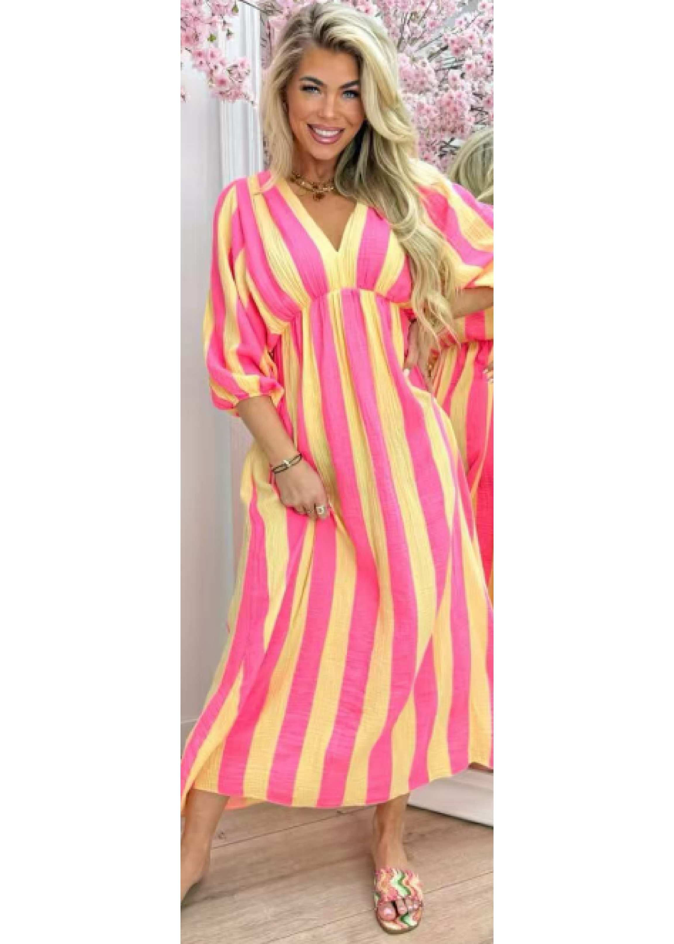Jenny Yellow Striped Cheesecloth Dress