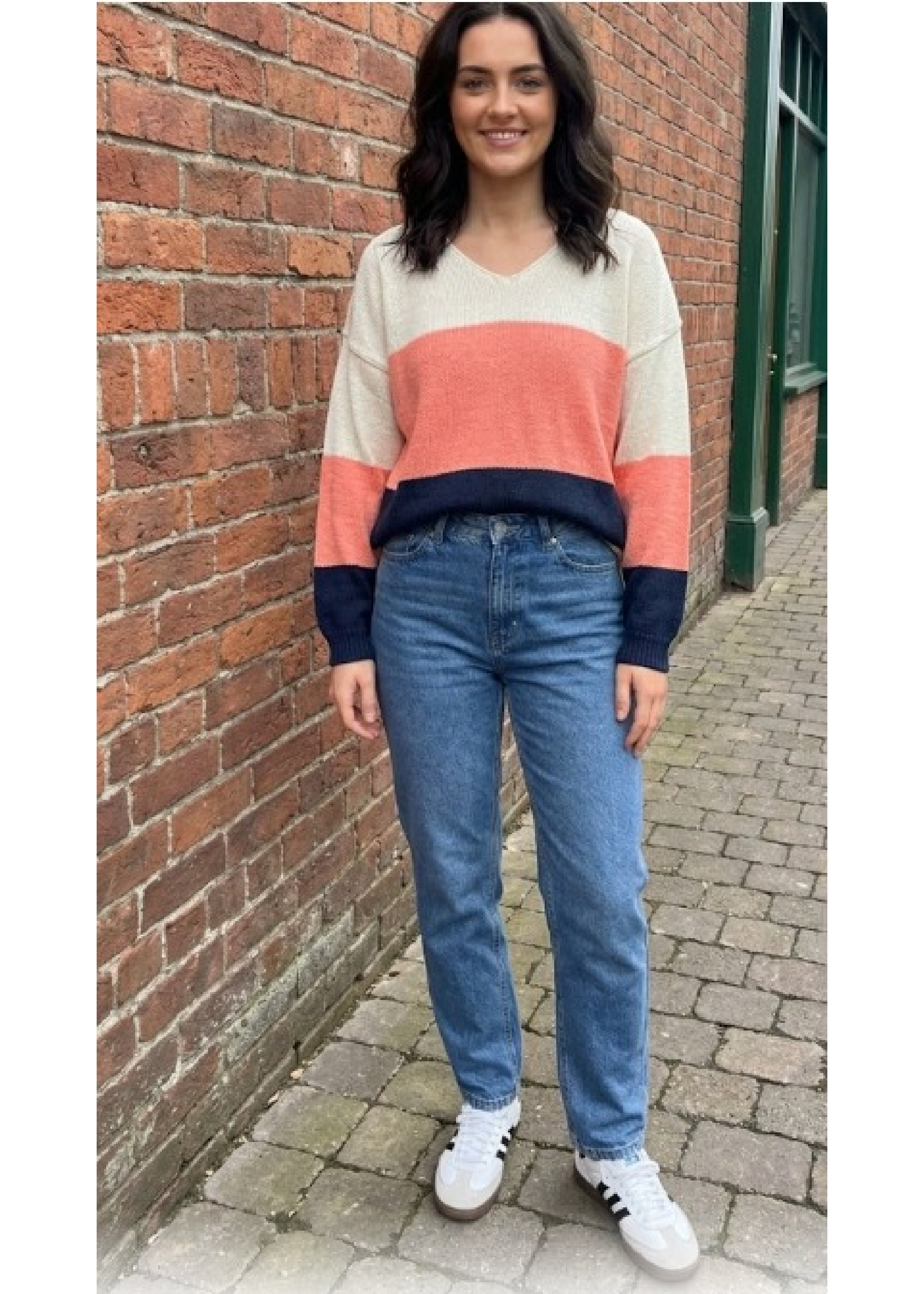 Bethel Beige Wide Stripe Jumper