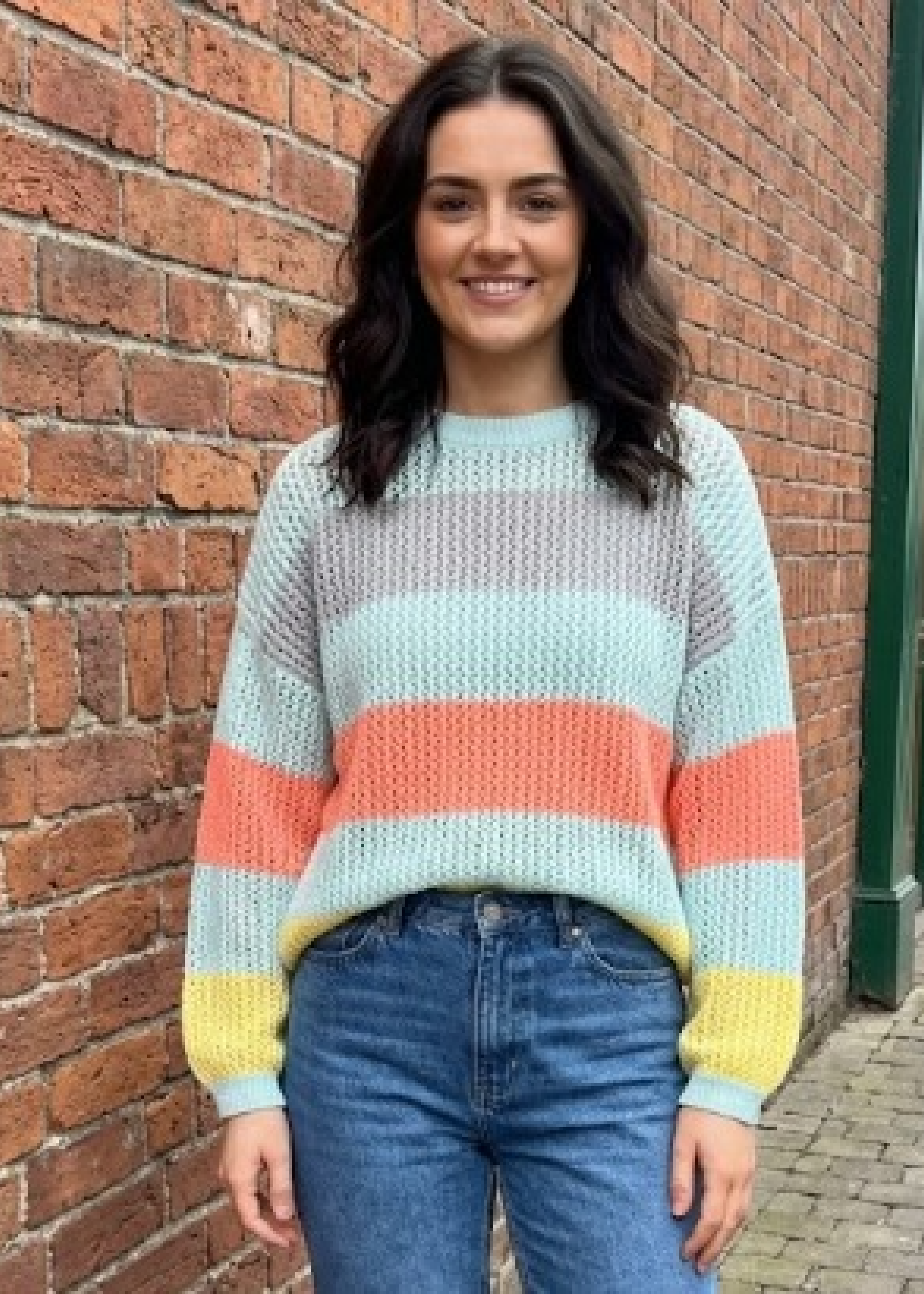 Blakely Aqua Wide Stripes Jumper