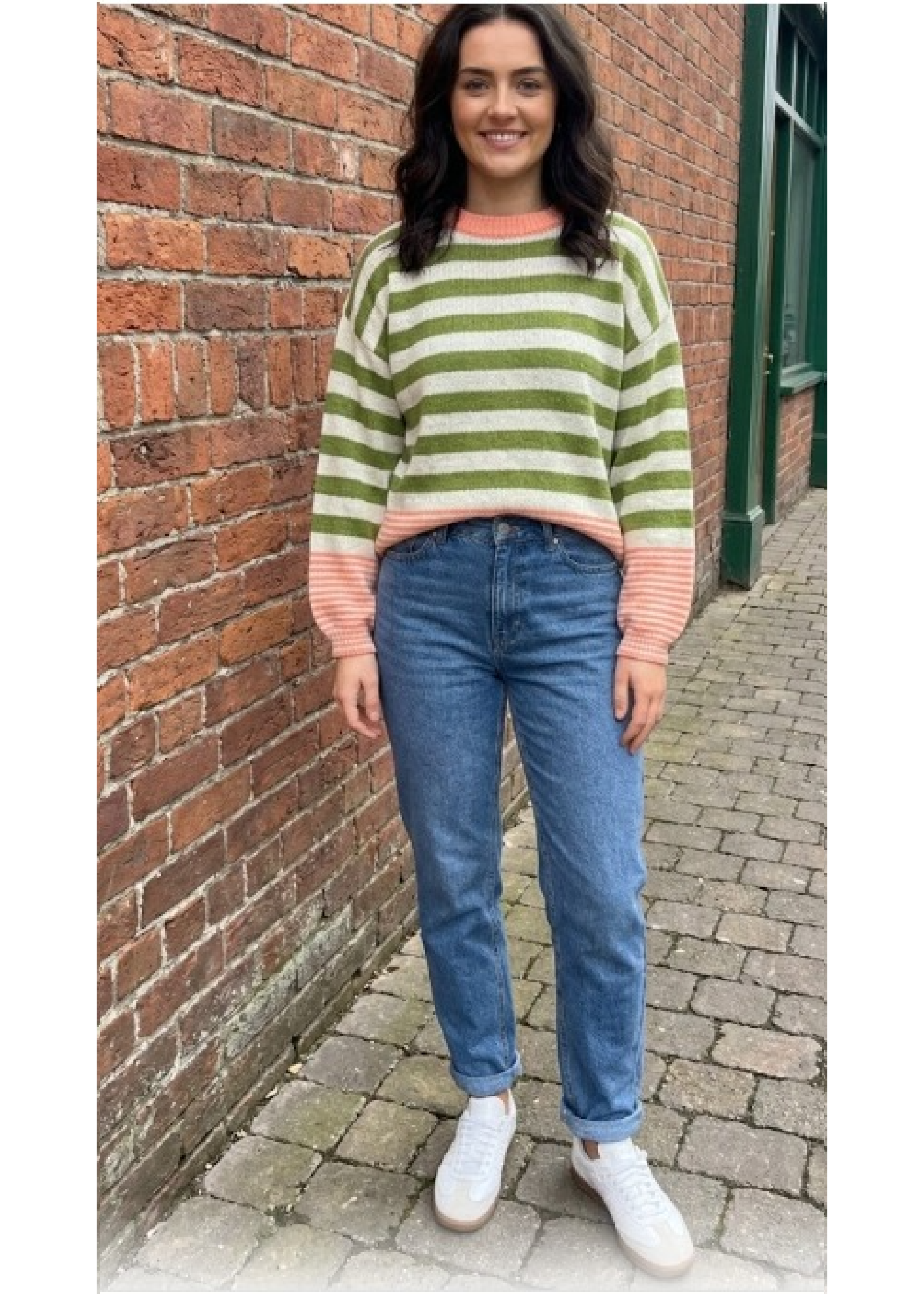 Carmella Green Stripe Jumper