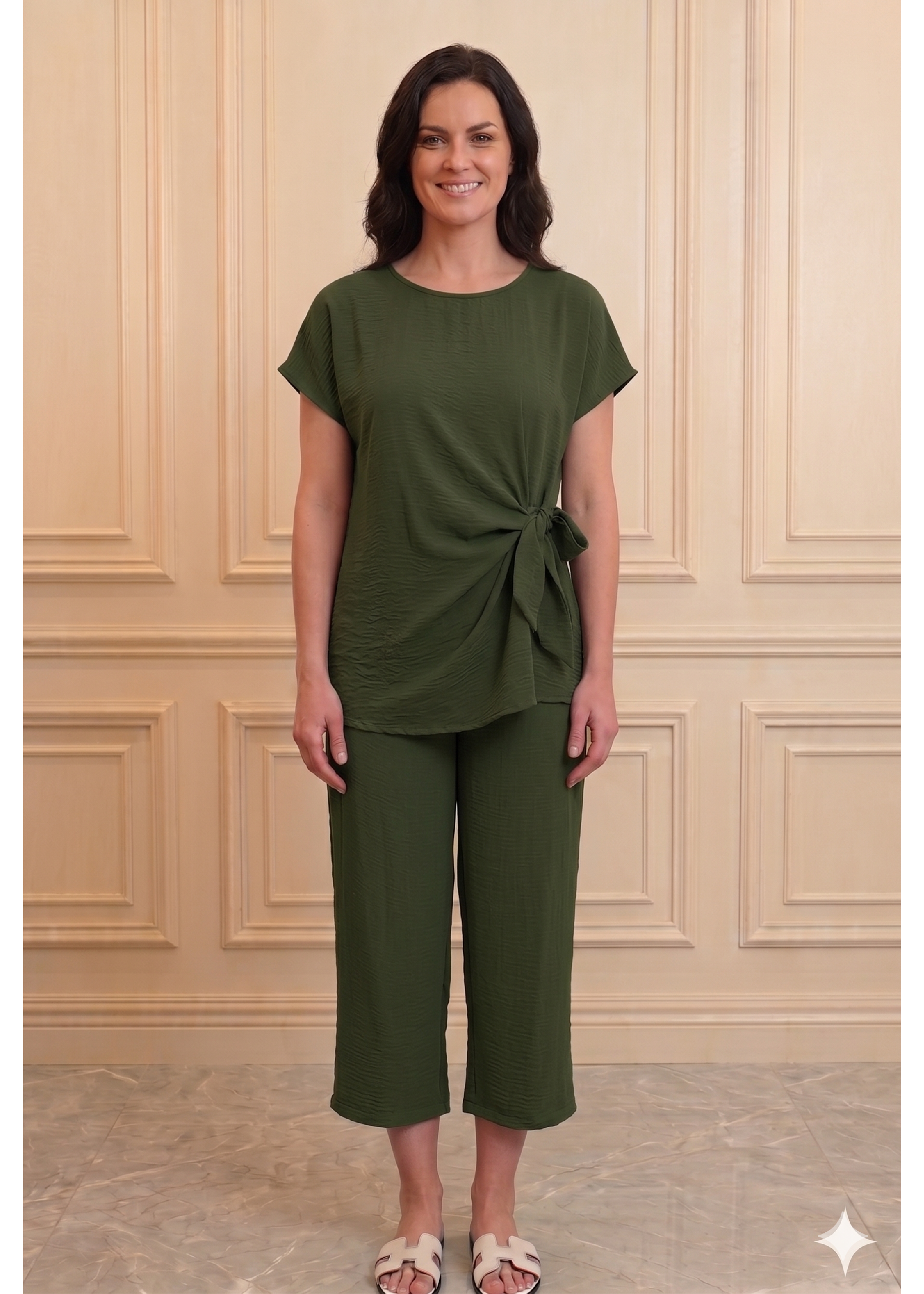Hilary Khaki Side Knot Set