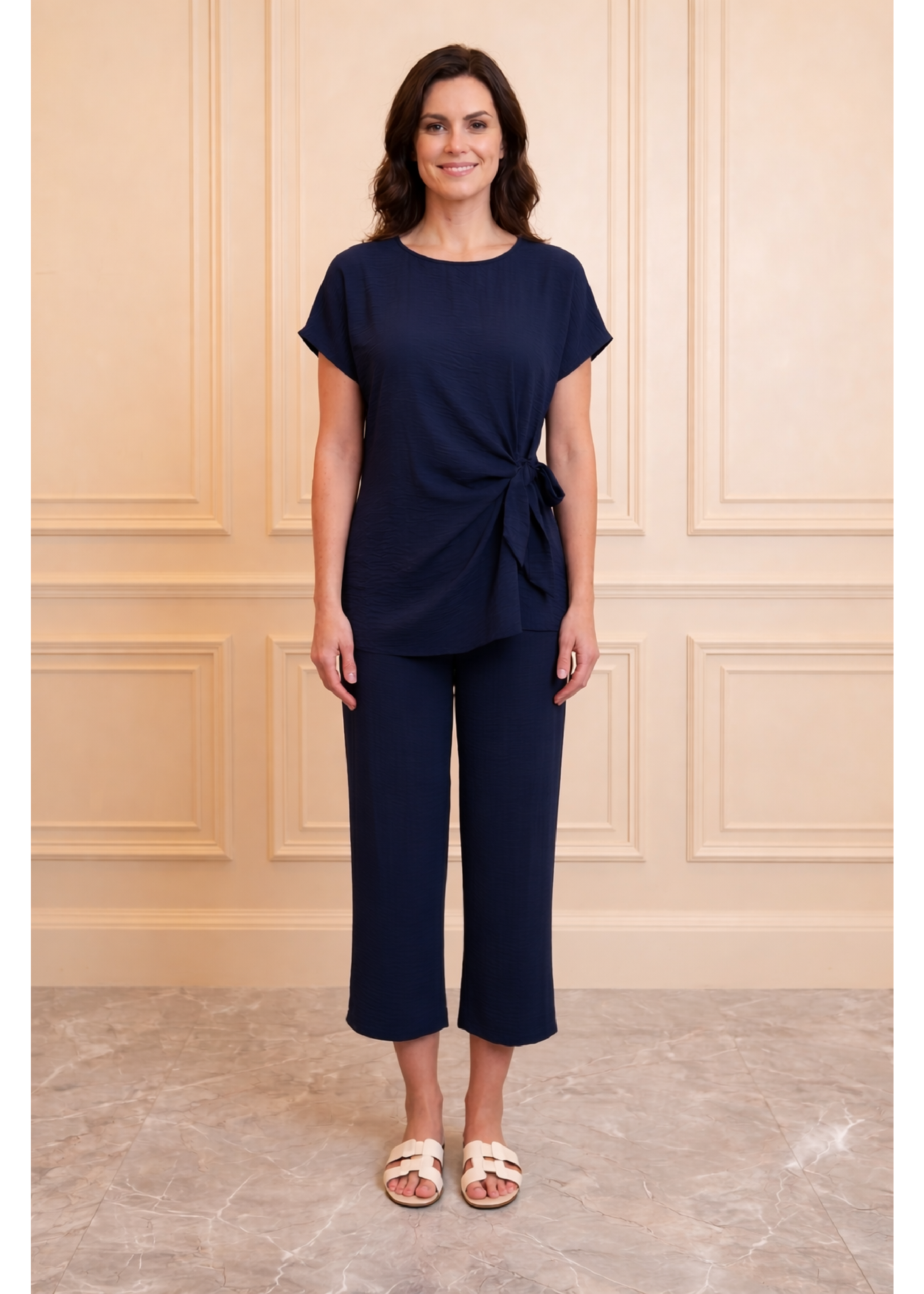 Hilary Navy Side Knot Set