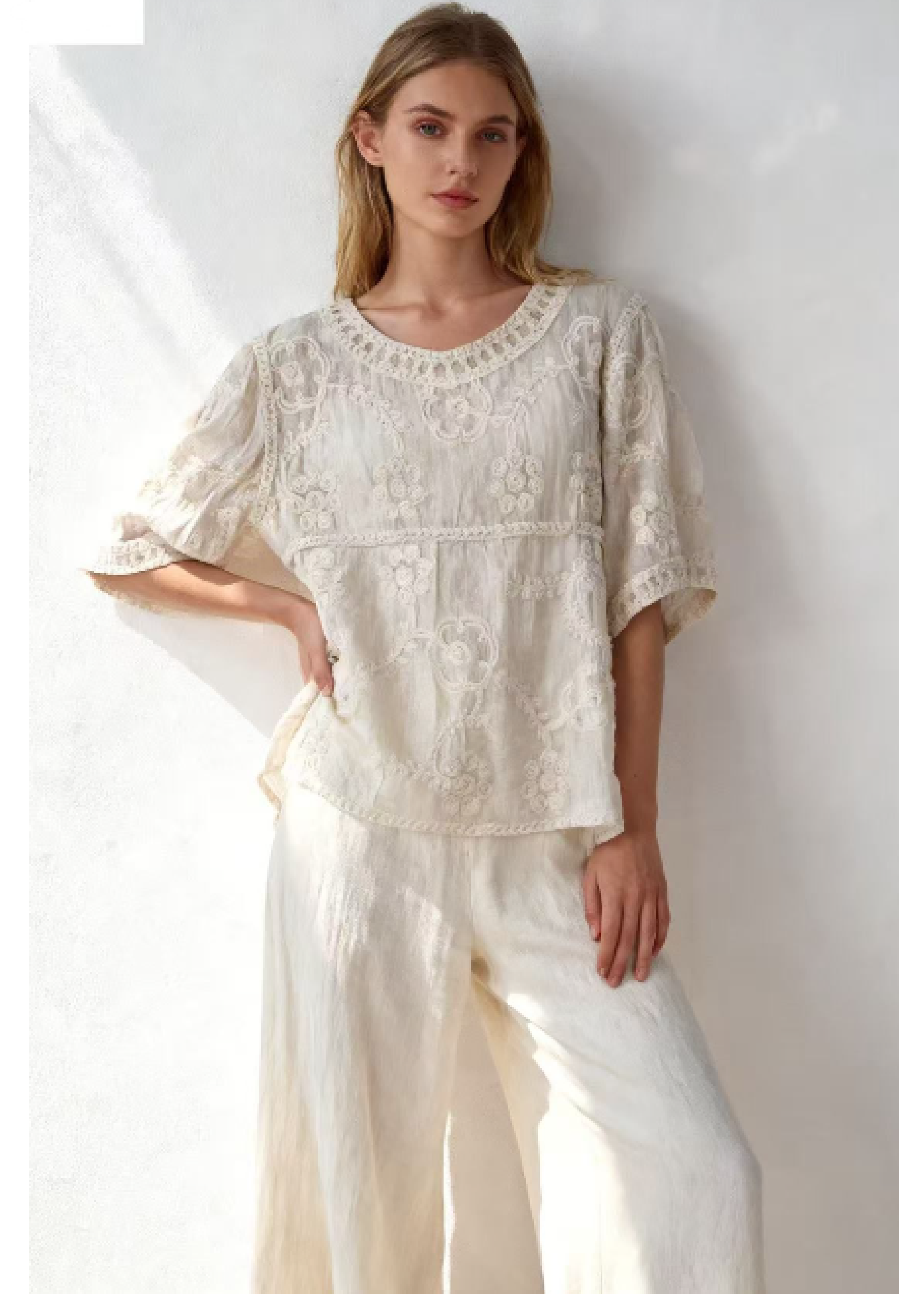 Gilly White Broderie Top
