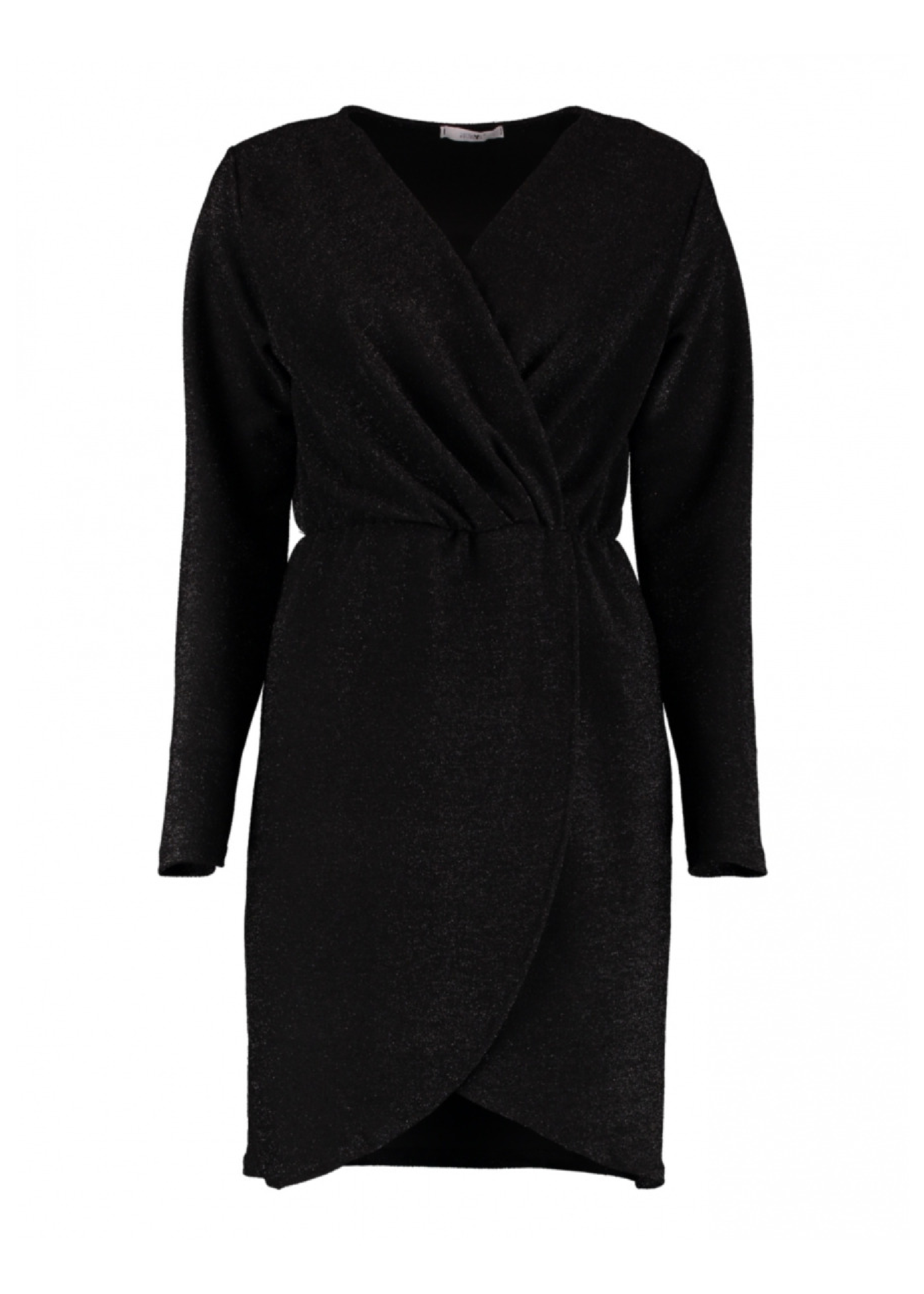 Deria Black Sparkly Wrap Mini Dress