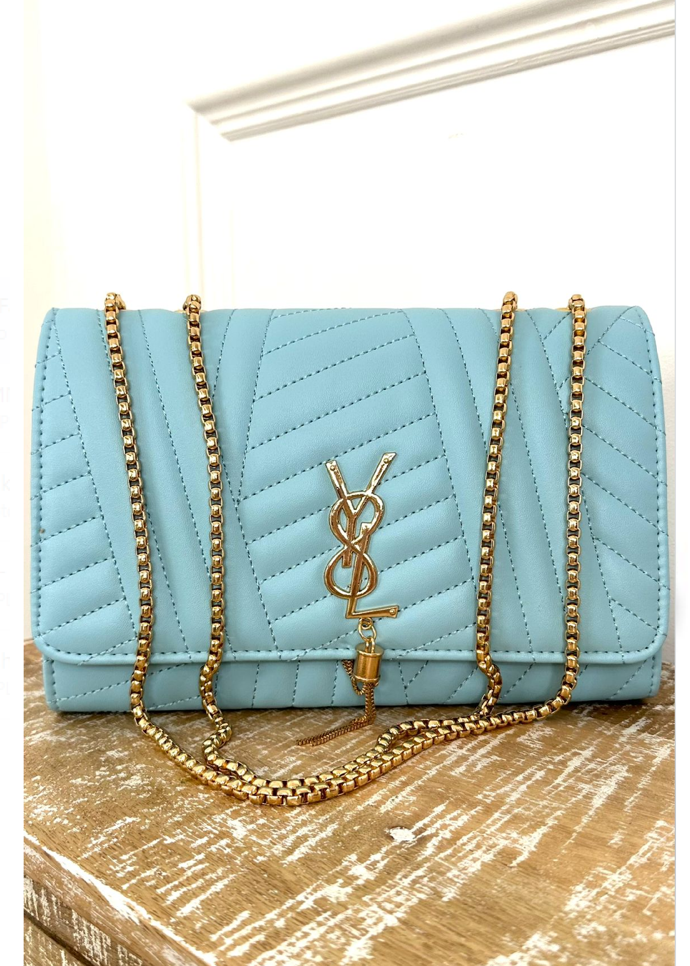 Sia Blue Quilted Bag