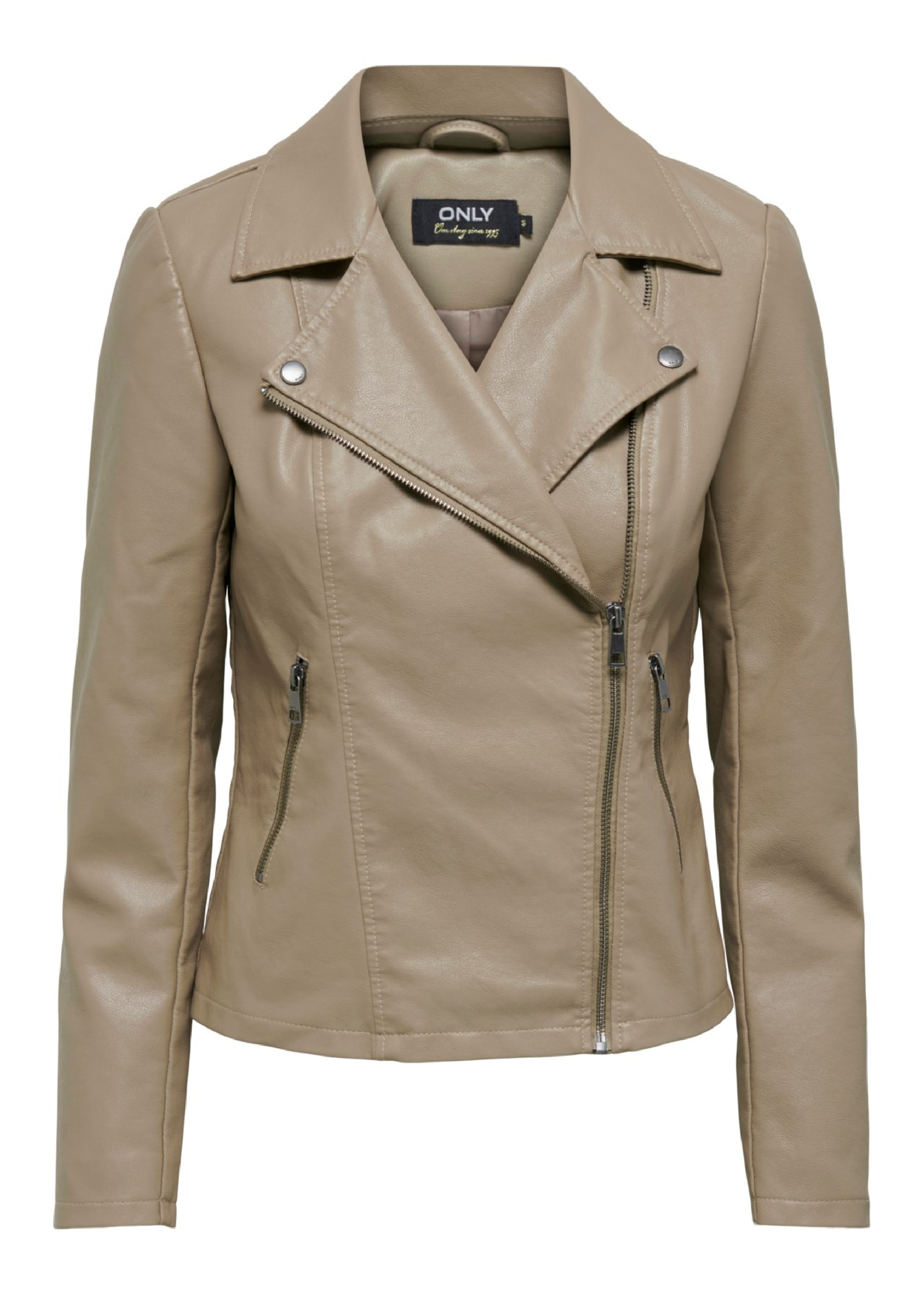 Newmelisa Weathered Teak Biker Jacket