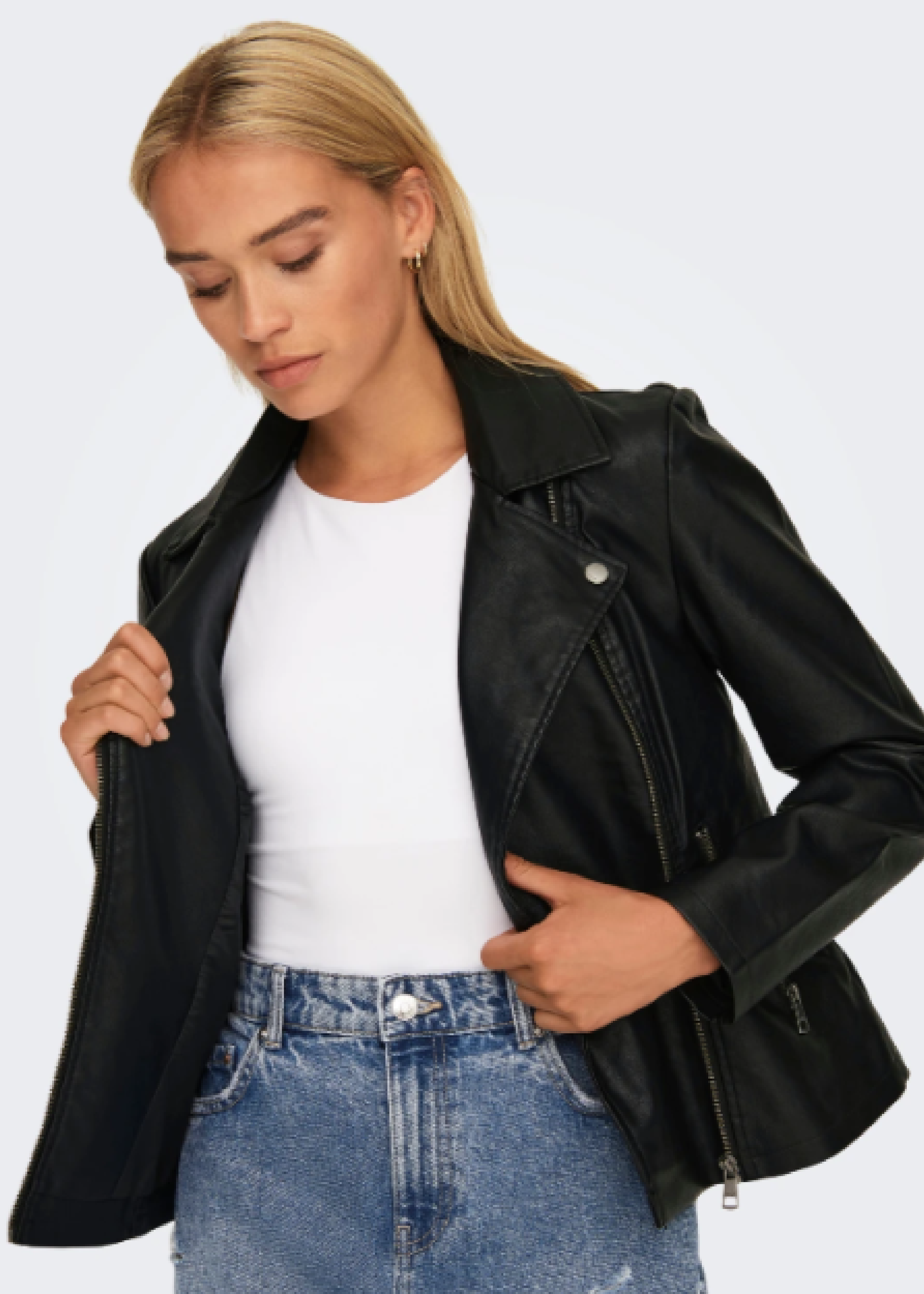 Newmelisa Black Biker Jacket